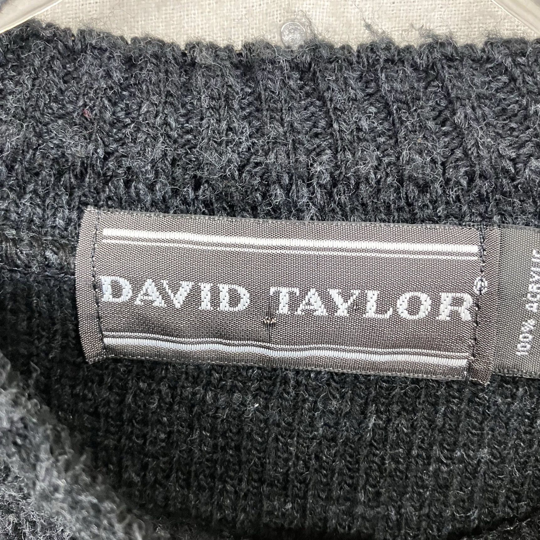 Vintage VINTAGE David Taylor Sweater Mens LT TALL Fair Isle Knit Pullover Black Crew Neck Long Sleeve 90s USA Pullover Jumper Knit Casual Size US L / EU 52-54 / 3 - 3 Thumbnail