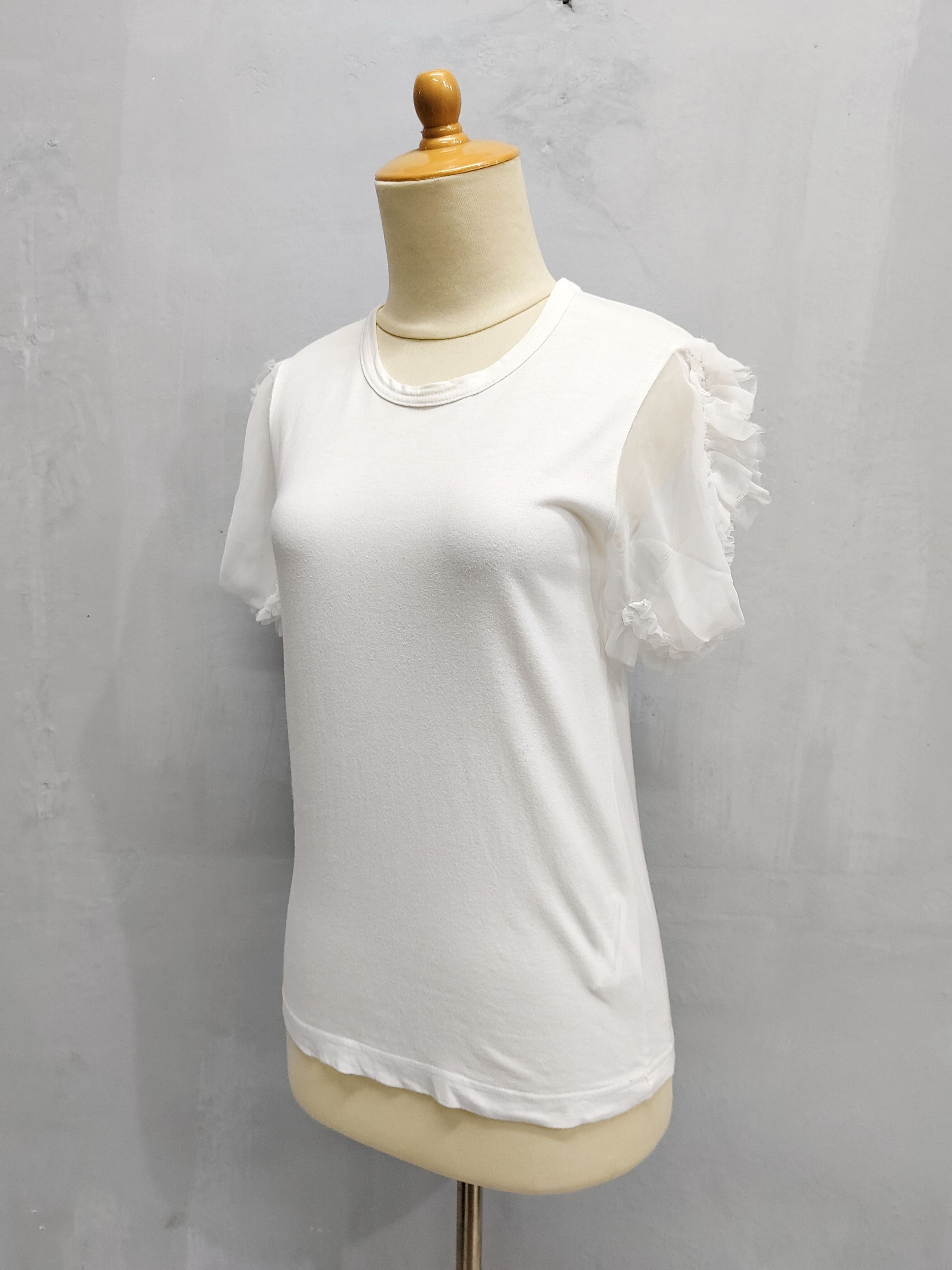 Comme des Garcons AD12 CDG- Balletcore Romantic Gothic Ruffle Sleeve Sheer Top Size S / US 4 / IT 40 - 11 Thumbnail