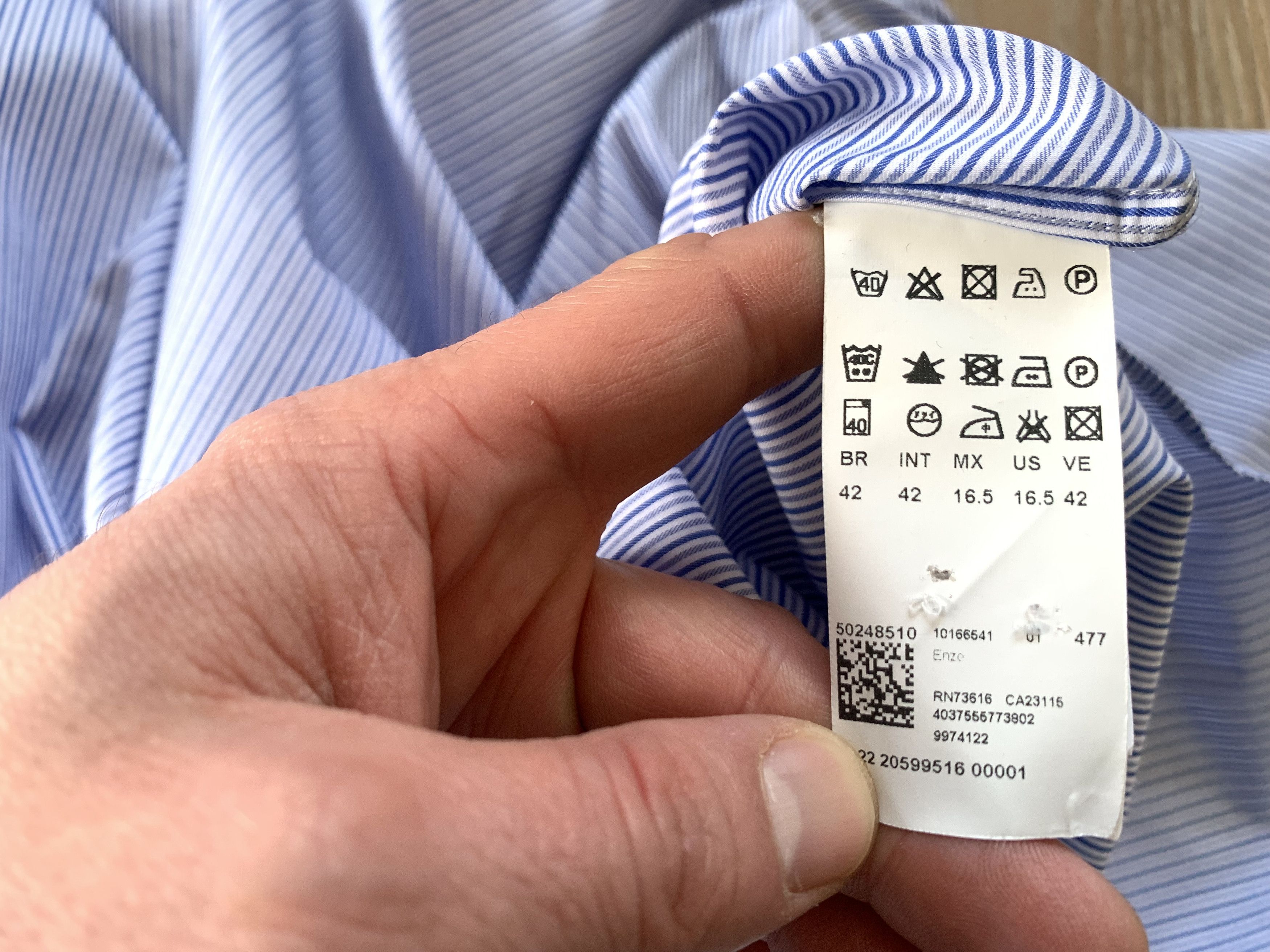 Hugo Boss Hugo Boss Light Blue Stripe Cotton Button Up Shirt Size US L / EU 52-54 / 3 - 6 Thumbnail