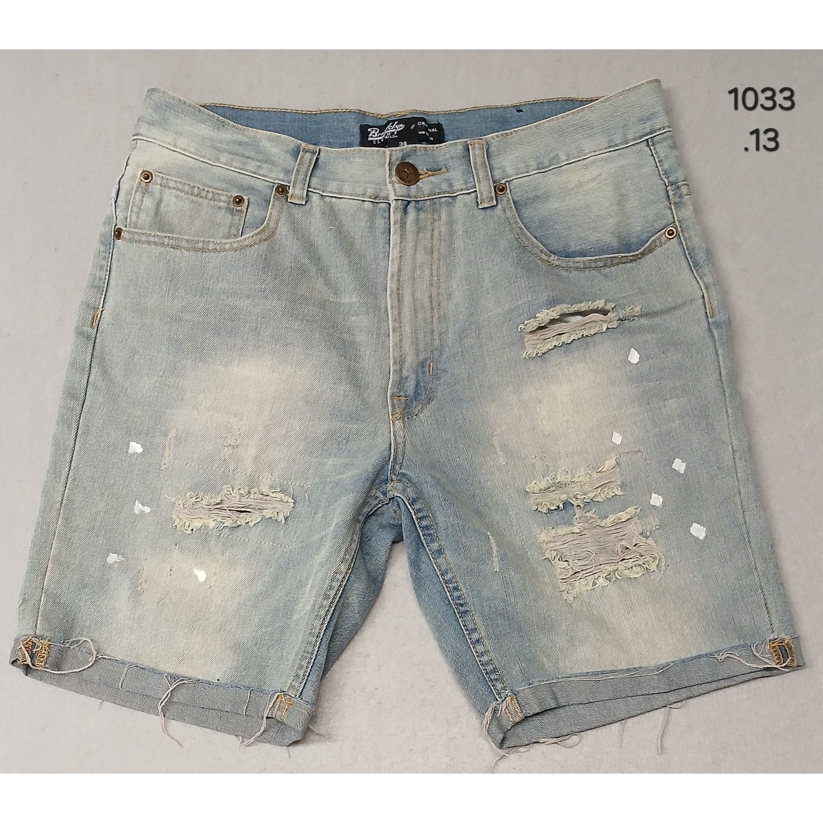 Brooklyn Cloth Brooklyn Cloth (34) Distressed Ripped Original Denim Jorts Size US 34 / EU 50 - 1 Thumbnail