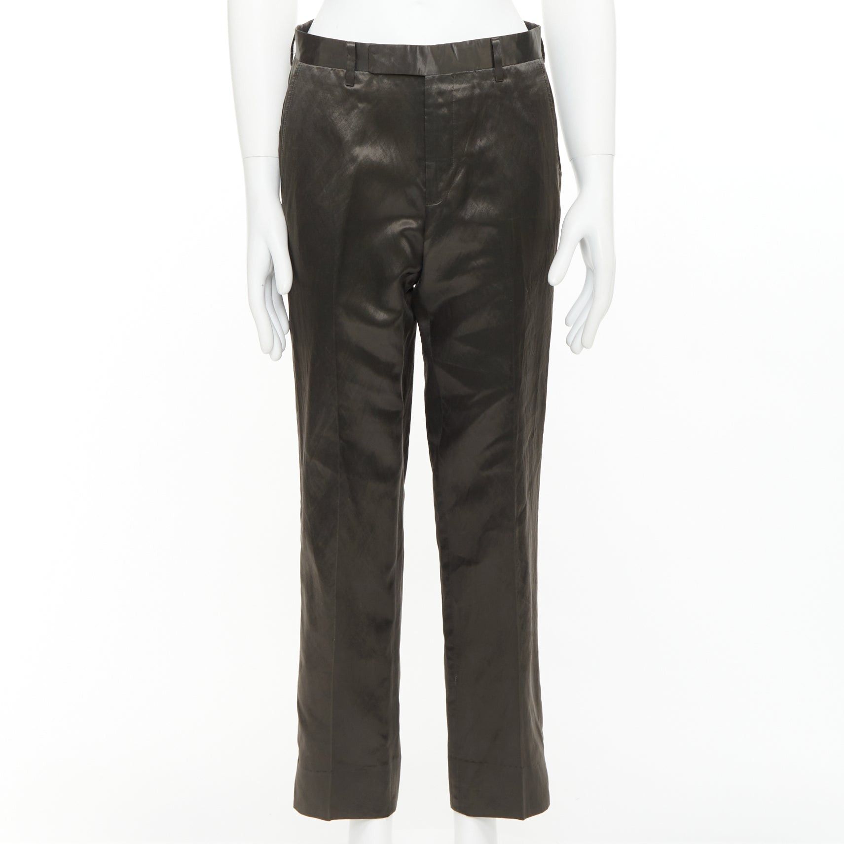 Lanvin LANVIN bronze cupro blend silky high waist cropped dress wide pants FR46 S Size US 28 / EU 44 - 1 Thumbnail