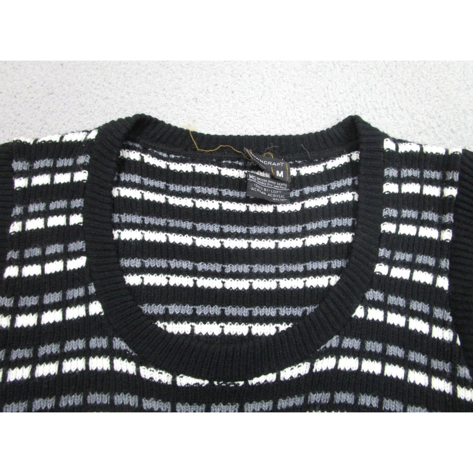 Vintage VINTAGE Towncraft Sweater Vest Mens M Black Striped Knit Acrylic 60s JC Penney Shirt Vest Mens M Black Striped Knit Acrylic Size US M / EU 48-50 / 2 - 3 Thumbnail
