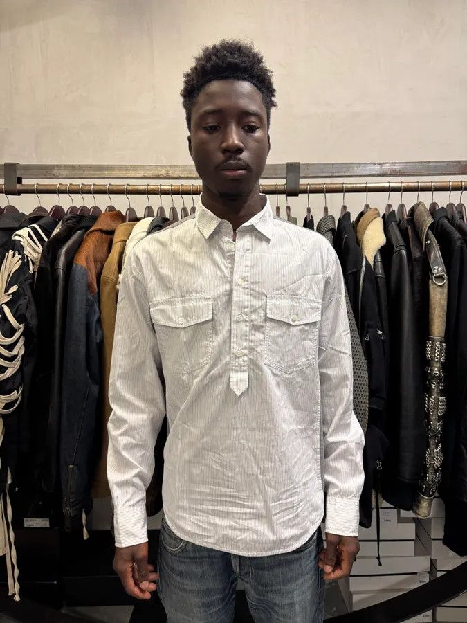 Designer × Dolce & Gabbana × Vintage 1990s Dolce & Gabbana White & Grey Hybrid Shirt Longsleeves Size US S / EU 44-46 / 1 - 2 Thumbnail
