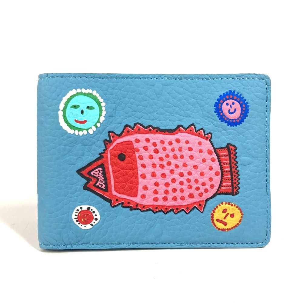 Louis Vuitton Louis Vuitton M82087 Yayoi Kusama Lv X Yk Small Leather Belt Worn By Commoners In Ancient Japan Multiple Compact Wallet Billfold Bi-Fold Tryon Unisex Blue Size ONE SIZE - 1 Thumbnail