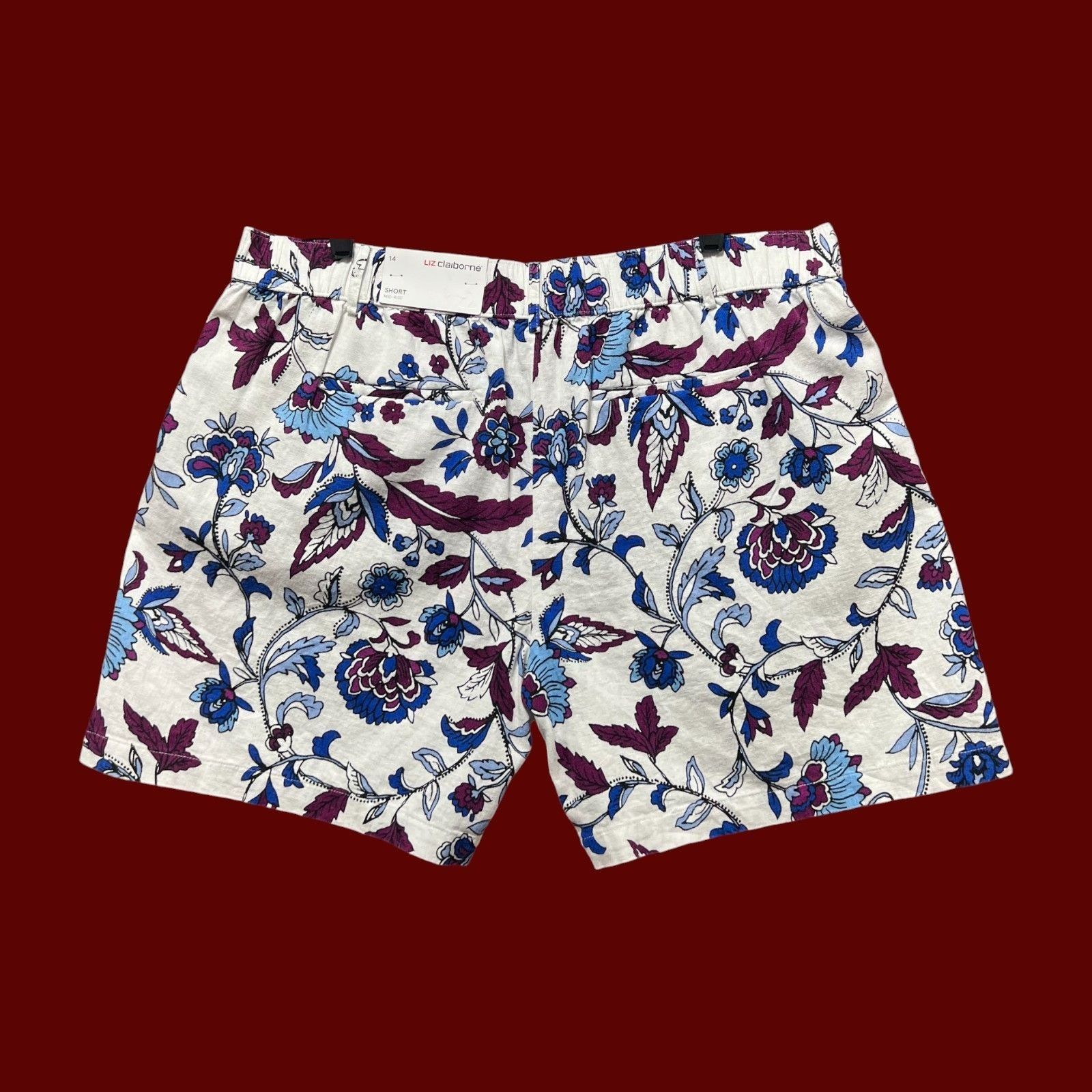 Other Liz Claiborne - Women's Mid-Rise Pleated Short - White Flora Size 36" / US 14 / IT 50 - 4 Thumbnail