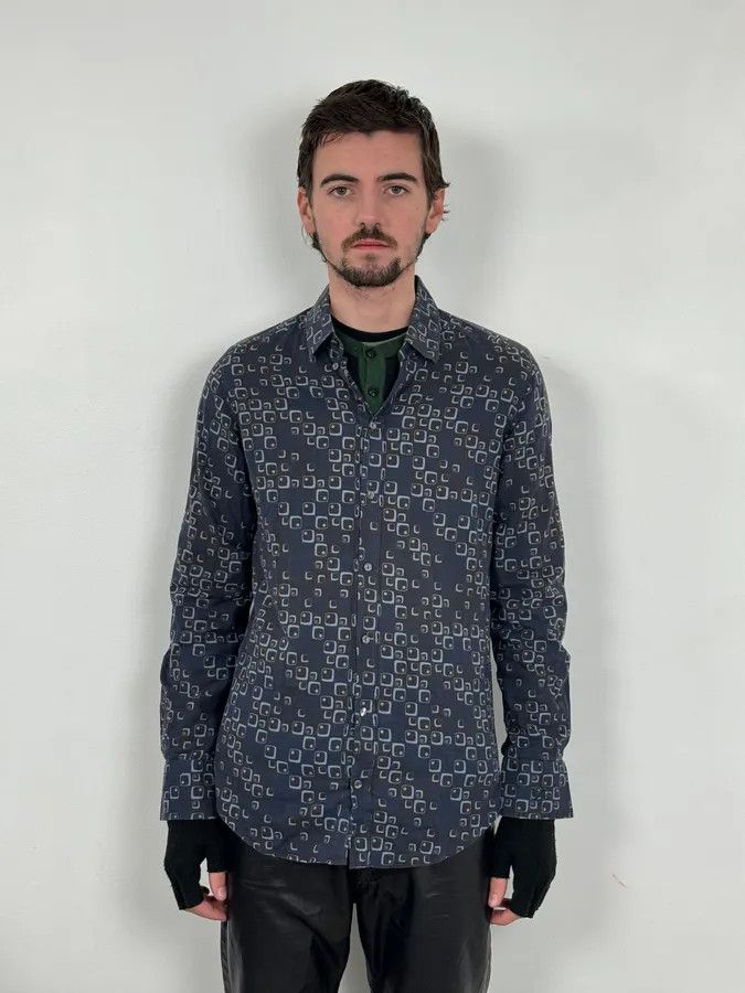 Dolce & Gabbana 2000s Dolce & Gabbana Blue Aqua Pattern Shirt Size US M / EU 48-50 / 2 - 2 Thumbnail