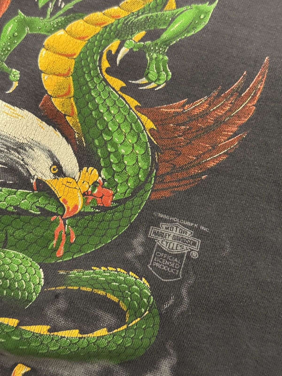 Vintage 1980s Harley Davidson “The Eagle has Landed” Holoubek tee Size US XL / EU 56 / 4 - 14 Thumbnail