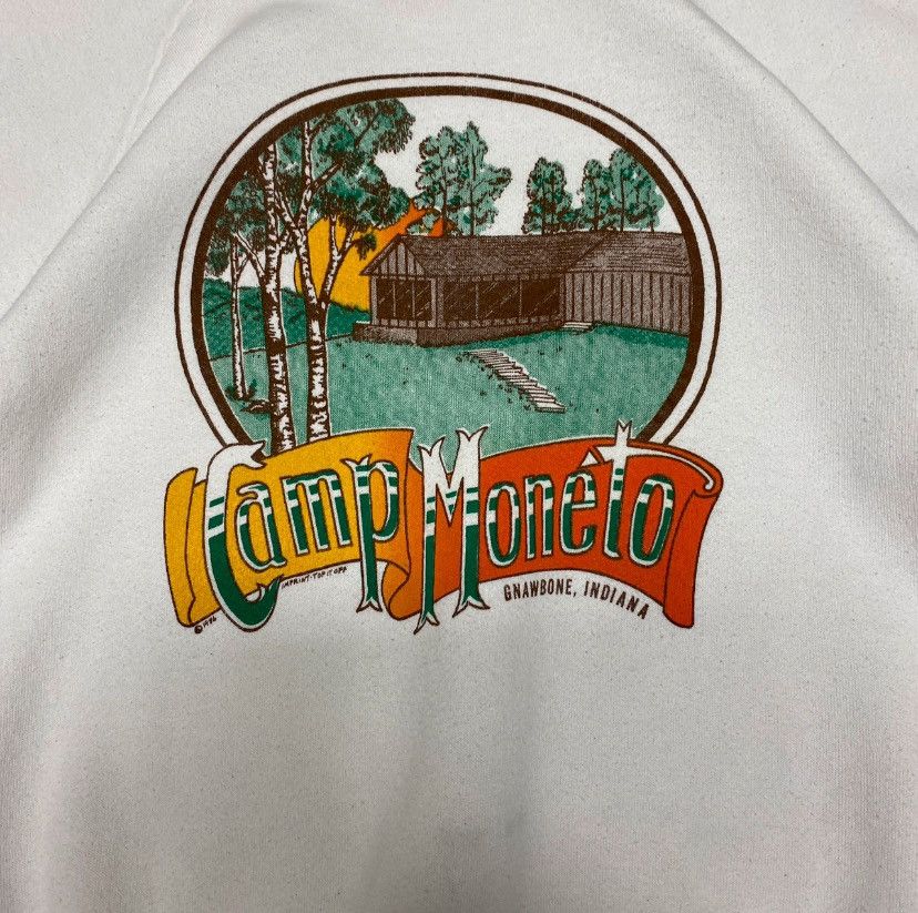 Fruit Of The Loom Vintage 1986 Camp Moneto Gnawbone Indiana crewneck Size US M / EU 48-50 / 2 - 2 Thumbnail
