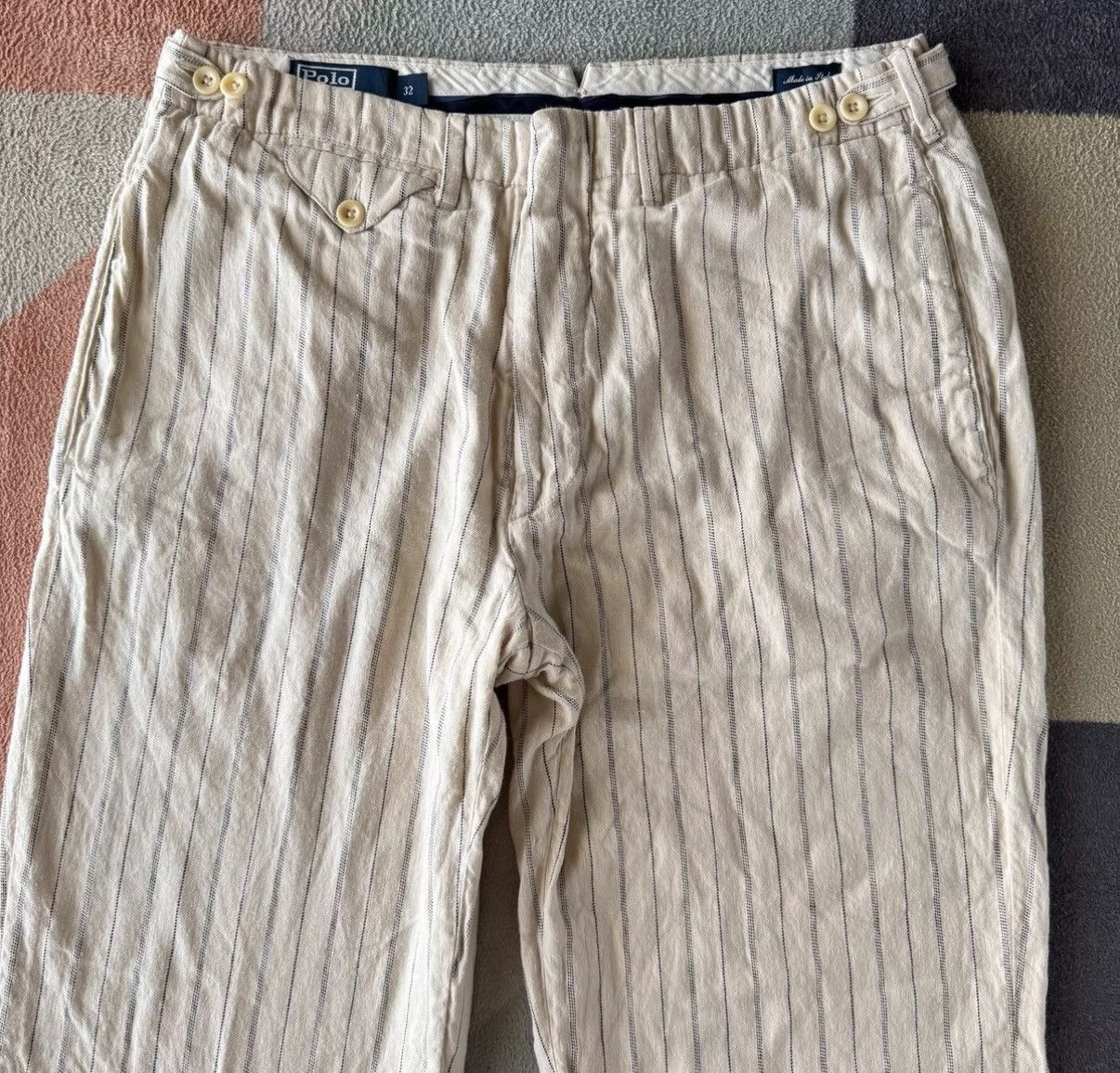 Polo Ralph Lauren Ralph Lauren RL Polo Linen Cotton Striped Pants K22 Size US 32 / EU 48 - 3 Thumbnail