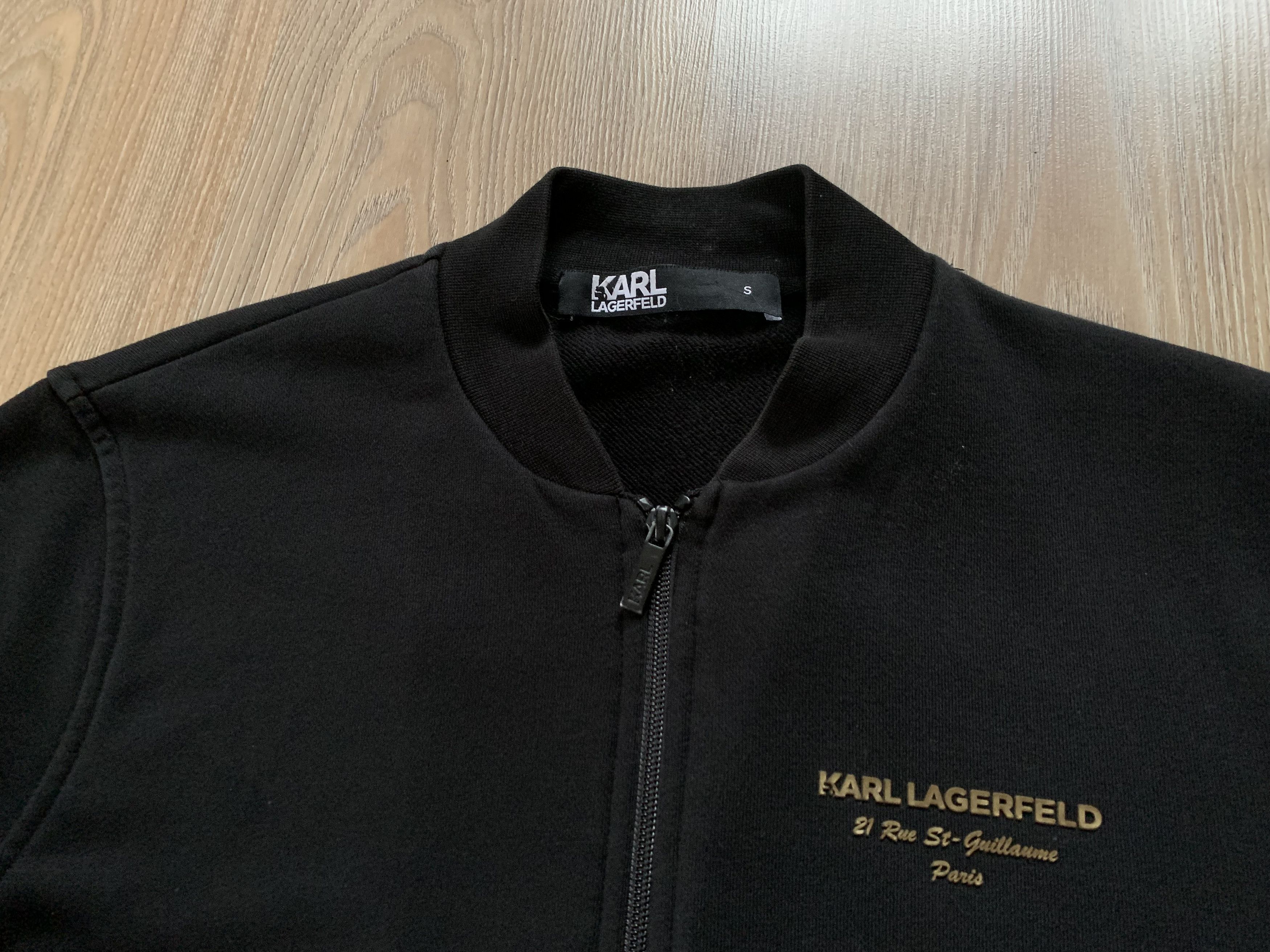 Karl Lagerfeld × Vintage Karl Lagerfeld Black Zip Jacket Cotton Olympic Size US L / EU 52-54 / 3 - 4 Thumbnail