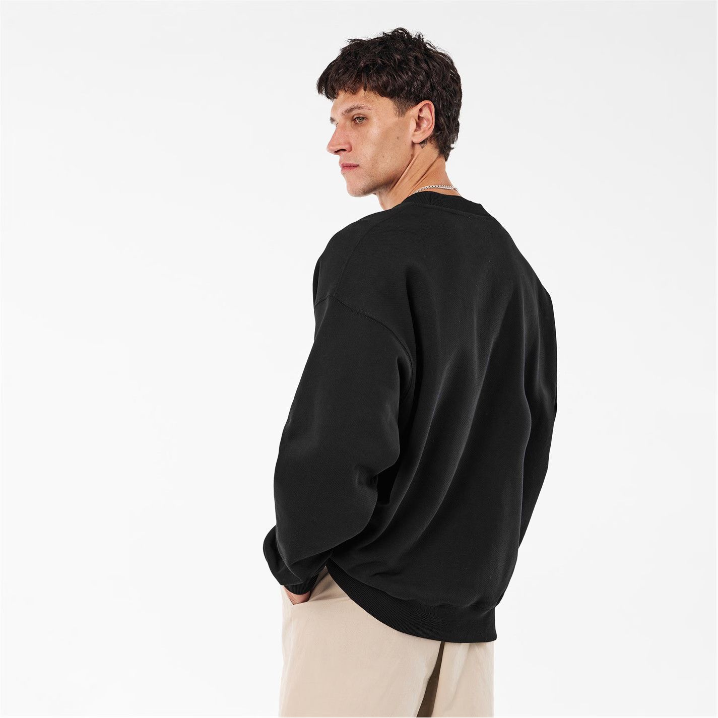 Off-White o1g2r1mq0226 Skate Contemporary Fit Crew Sweatshirt Black Size US L / EU 52-54 / 3 - 3 Thumbnail