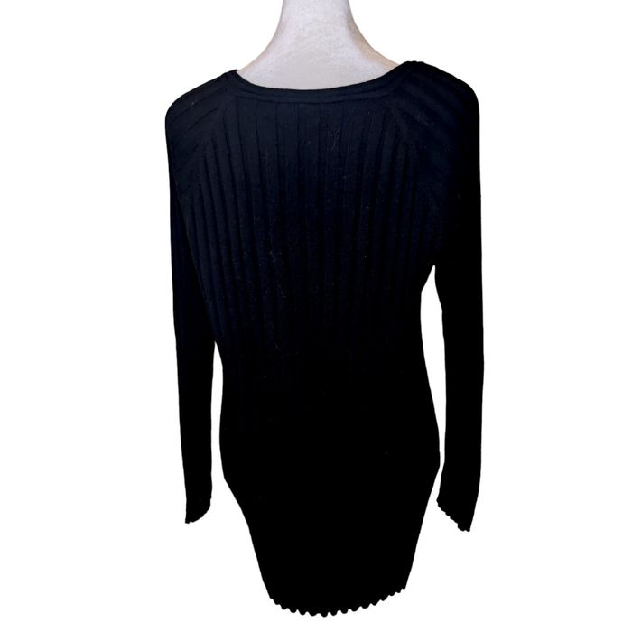 J JILL Black Cotton Blend Cardigan Longsleeve Size 15 (XL) Sweater
