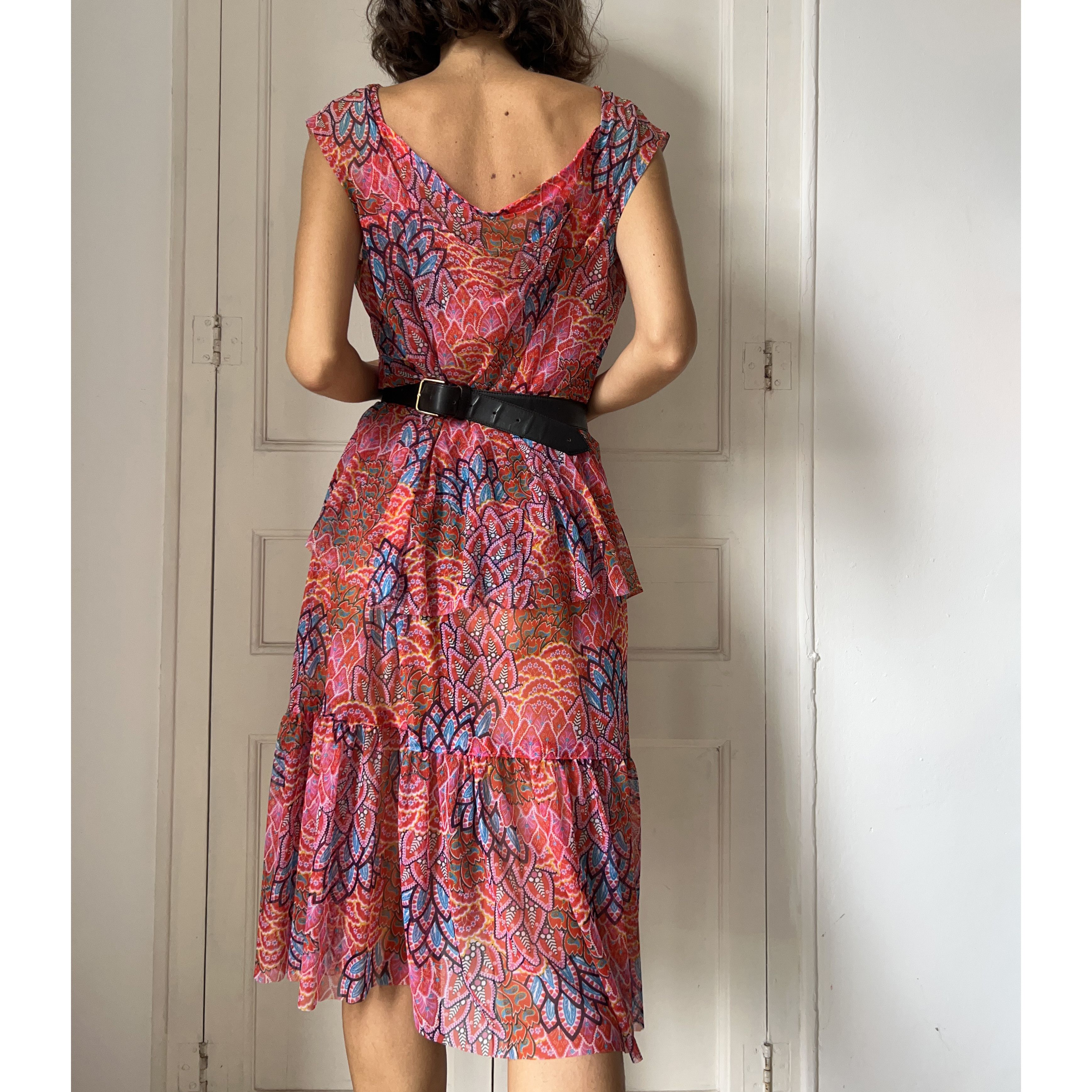 Vintage Vintage Mesh Print Dress Set Size XL / US 12-14 / IT 48-50 - 3 Thumbnail