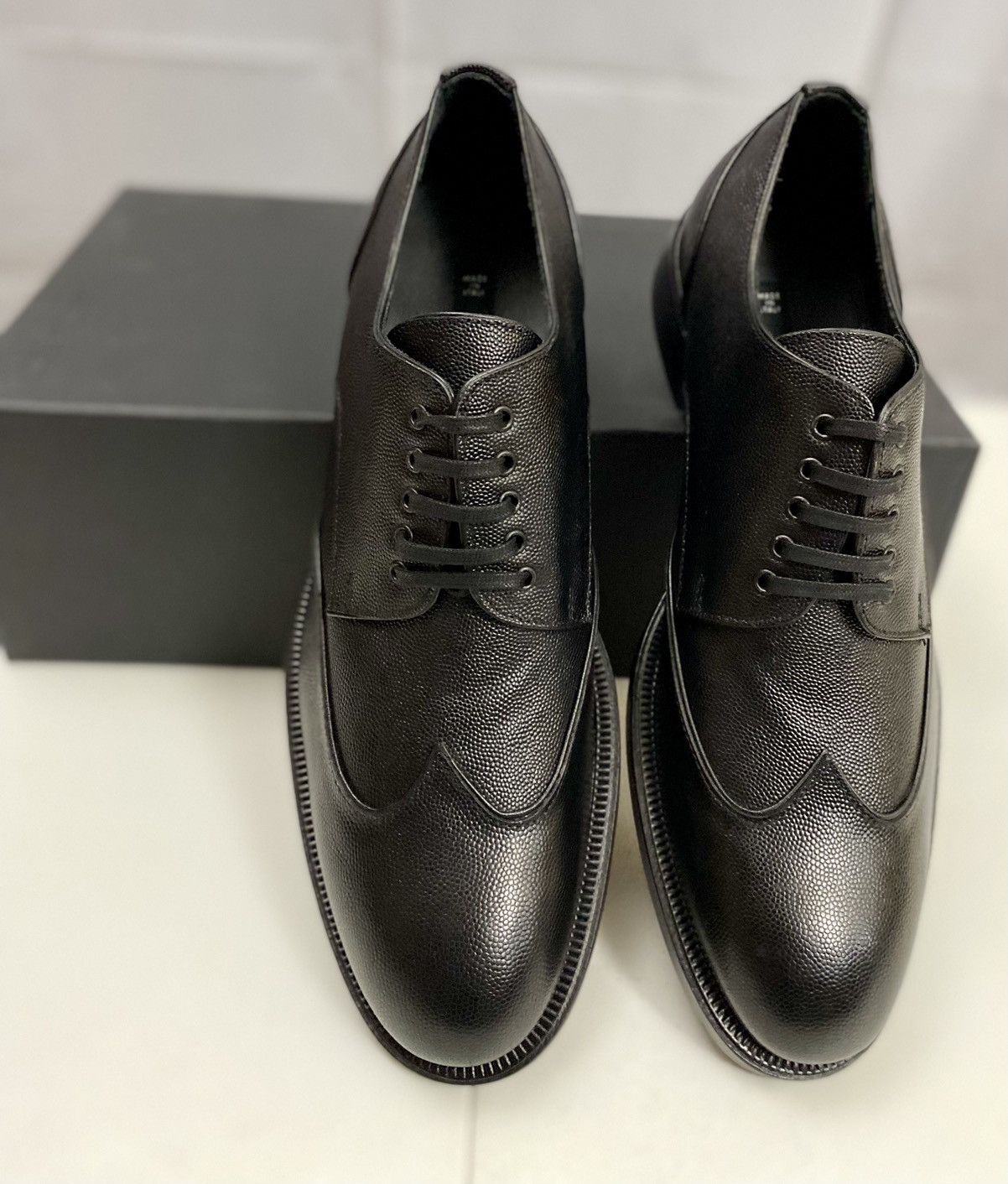 Dsquared2 Dsquared2 🇮🇹 Black Textured Gloss Leather Wingtip Derby 9 NEW Size US 9 / EU 42 - 18 Thumbnail