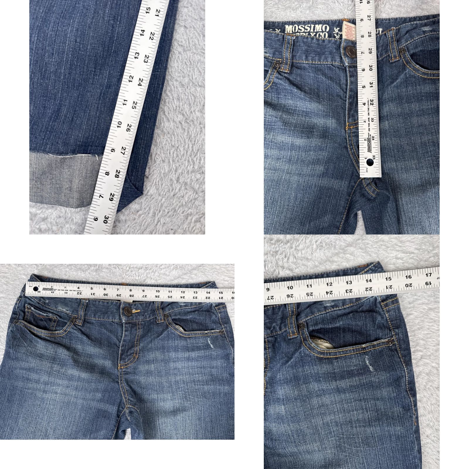 Mossimo Mossimo Supply Co Bootcut Jeans Juniors 9L Blue Med Wash Low Rise Stretch 30x30 Denim Jeans Women's 90s Spring Summer Fall Winter Size 30" / US 8 / IT 44 - 8 Thumbnail