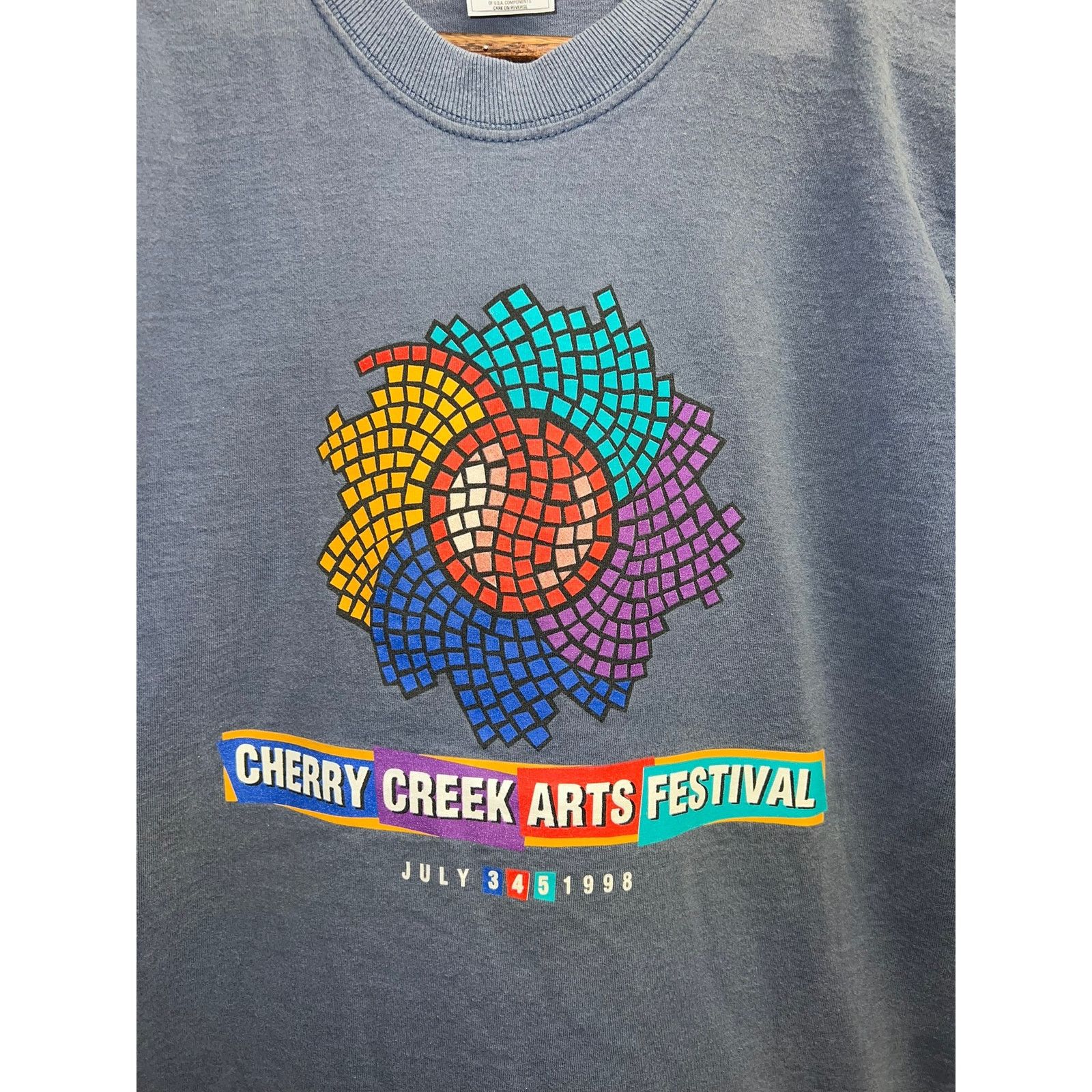 Fruit Of The Loom Vintage Cherry Creek Shirt Arts Festival Blue Art Tee 90s M Size US M / EU 48-50 / 2 - 2 Thumbnail