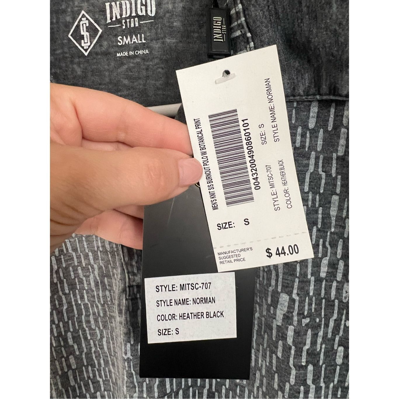 Indigo Indigo Star NWT Heather Black Short Sleeve Polo Shirt Men's Size US S / EU 44-46 / 1 - 4 Thumbnail
