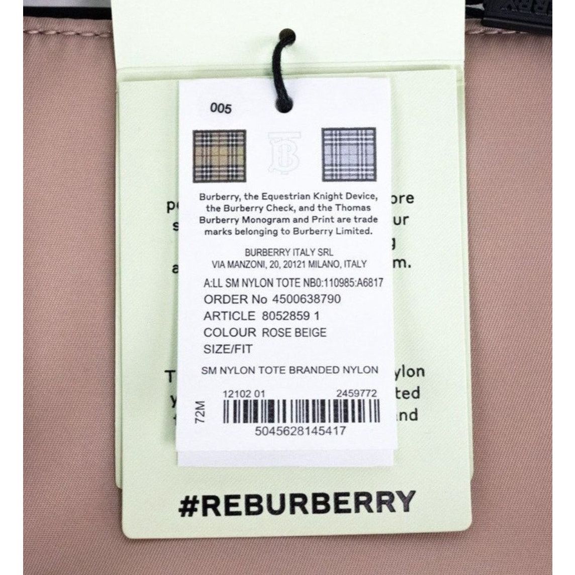 Burberry Burberry Women's Small Econyl Nylon Tote Shoulder Handbag Size ONE SIZE - 3 Thumbnail