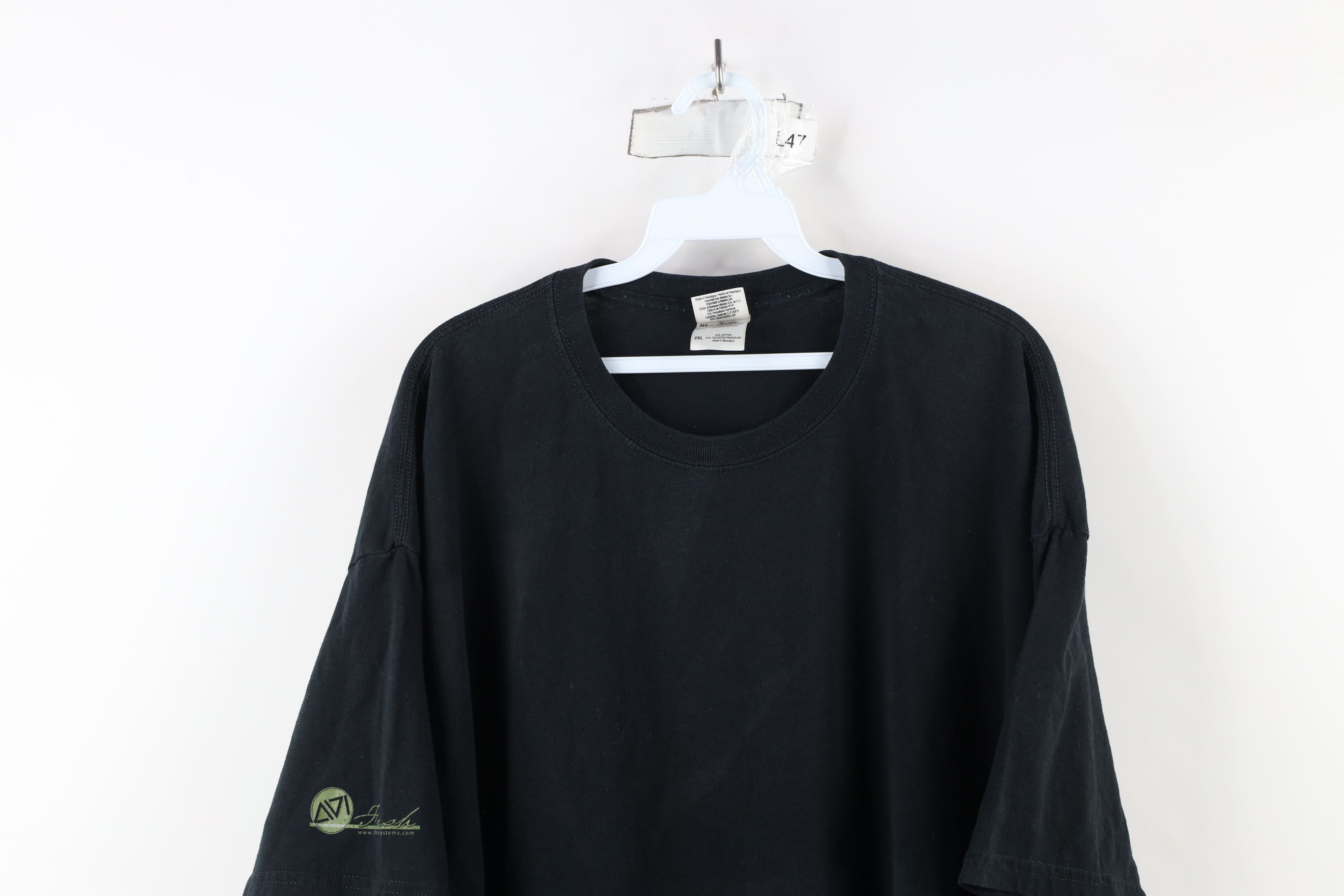 Vintage Vintage 90s Y2K Streetwear Blank Short Sleeve T-Shirt Black Size US XXL / EU 58 / 5 - 2 Thumbnail