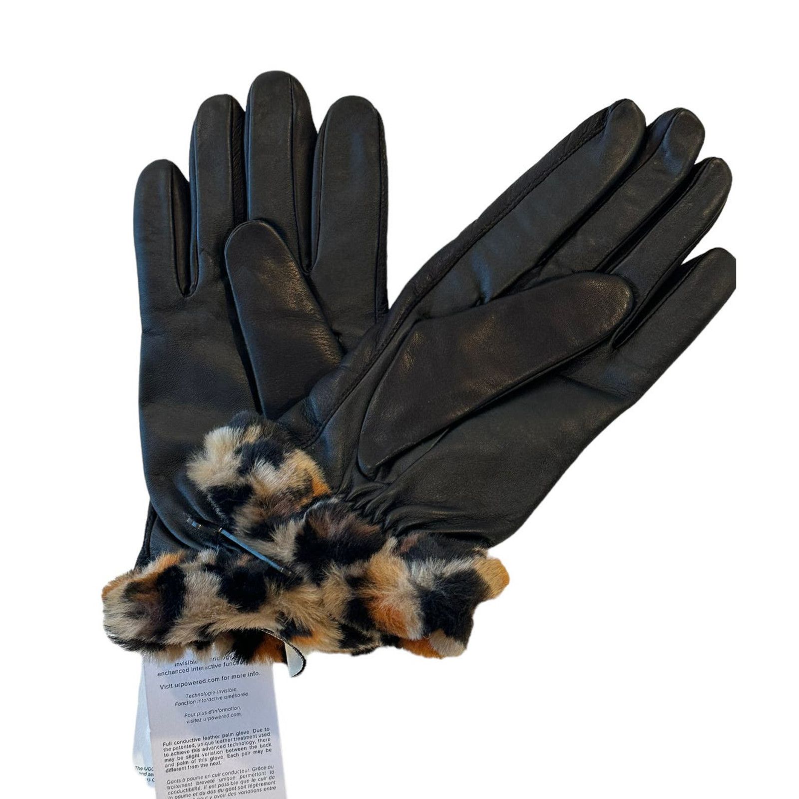 Ugg UGG Logo Leather Faux Fur Cuff Gloves S (Runs small in size) Size ONE SIZE - 6 Thumbnail