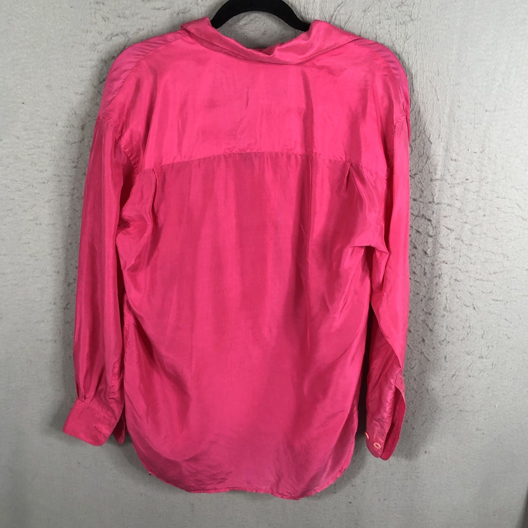 Vintage VINTAGE Christia & Jill Top Shirt Womens Small Hot Pink 100% Silk Berry Airy (No N/A) Size S / US 4 / IT 40 - 3 Thumbnail
