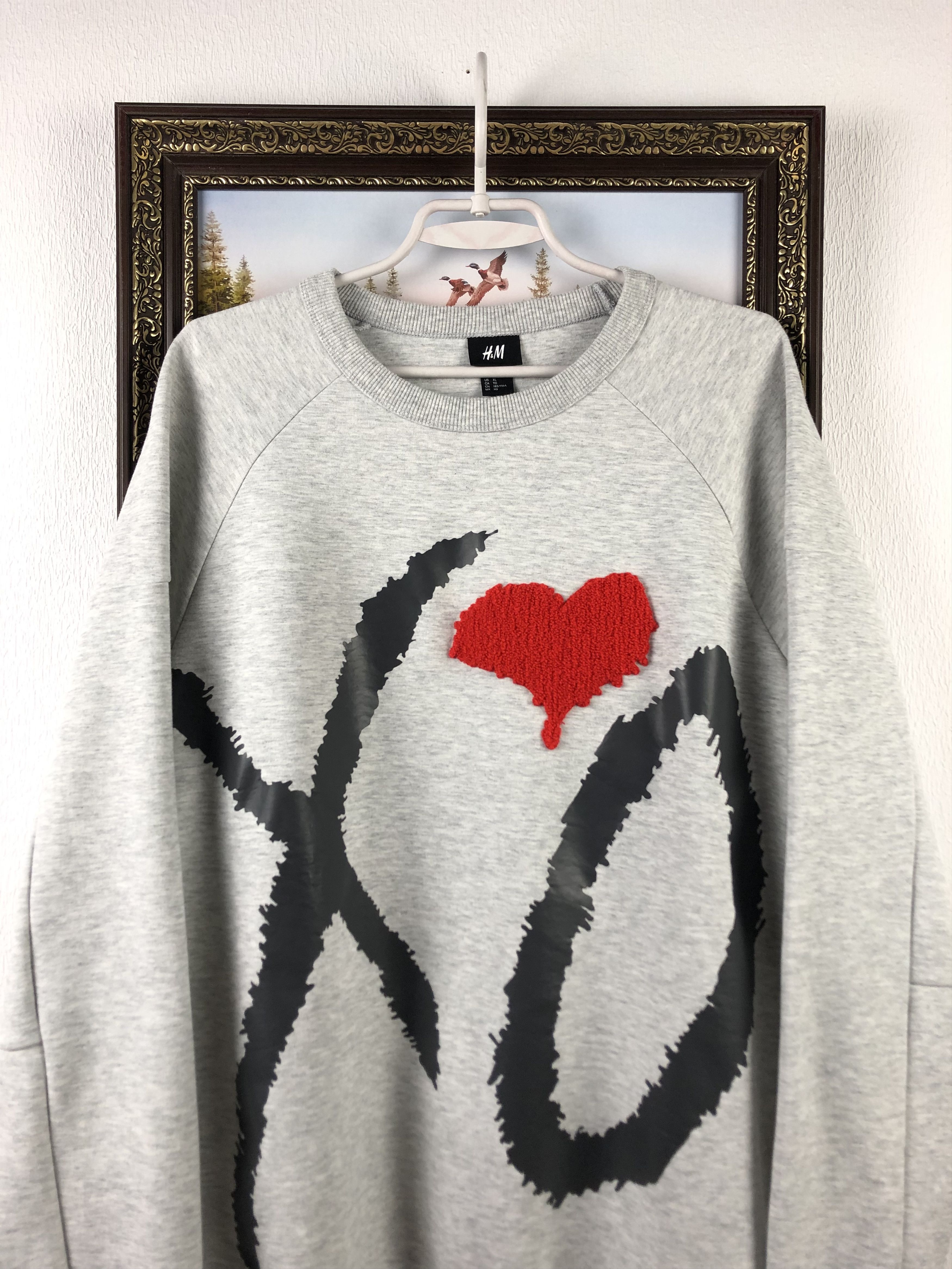 H&M x The Weeknd XO Pullover Sweatshirt Big Logo Gray