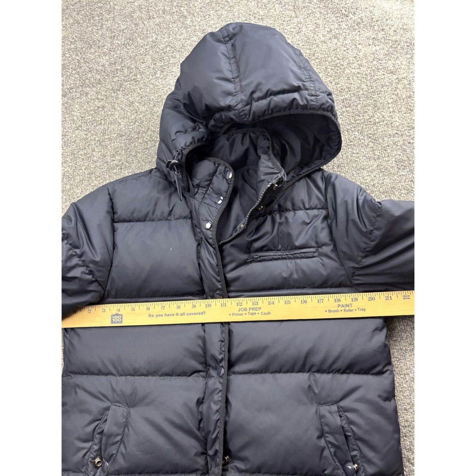 J.Crew J.CREW Puffer Jacket Womens Medium Navy Hooded Down Fill Winter Coat Warm Parka Size M / US 6-8 / IT 42-44 - 4 Thumbnail