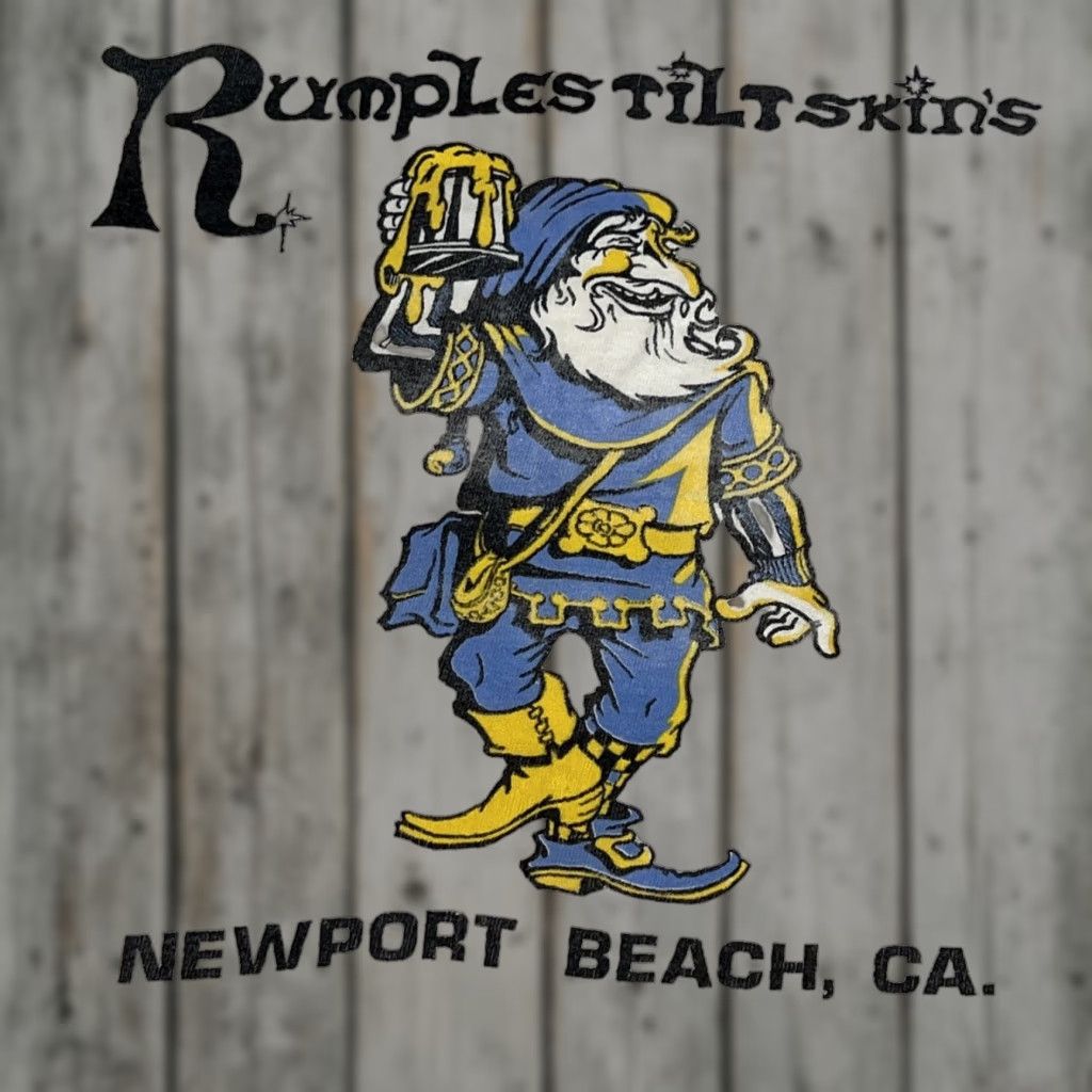 VINTAGE RumplesTiltskin’s Newport Beach Single Stitch Shirt XL Unisex White Graphic Tee 1980s Mens Womens Adults Grunge Hanes