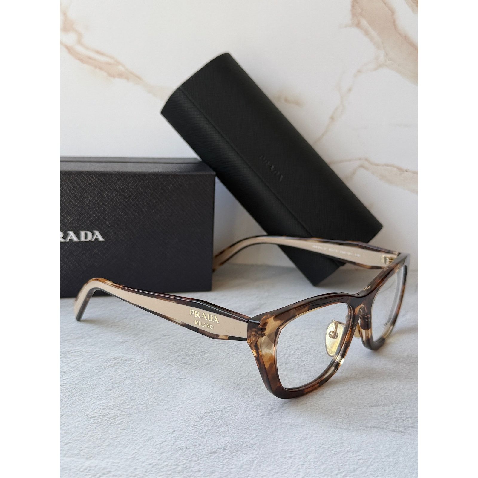Prada NEW Prada PR B11VD Tortoise Brown Cat Eye Eyeglasses Frames Size ONE SIZE - 5 Thumbnail