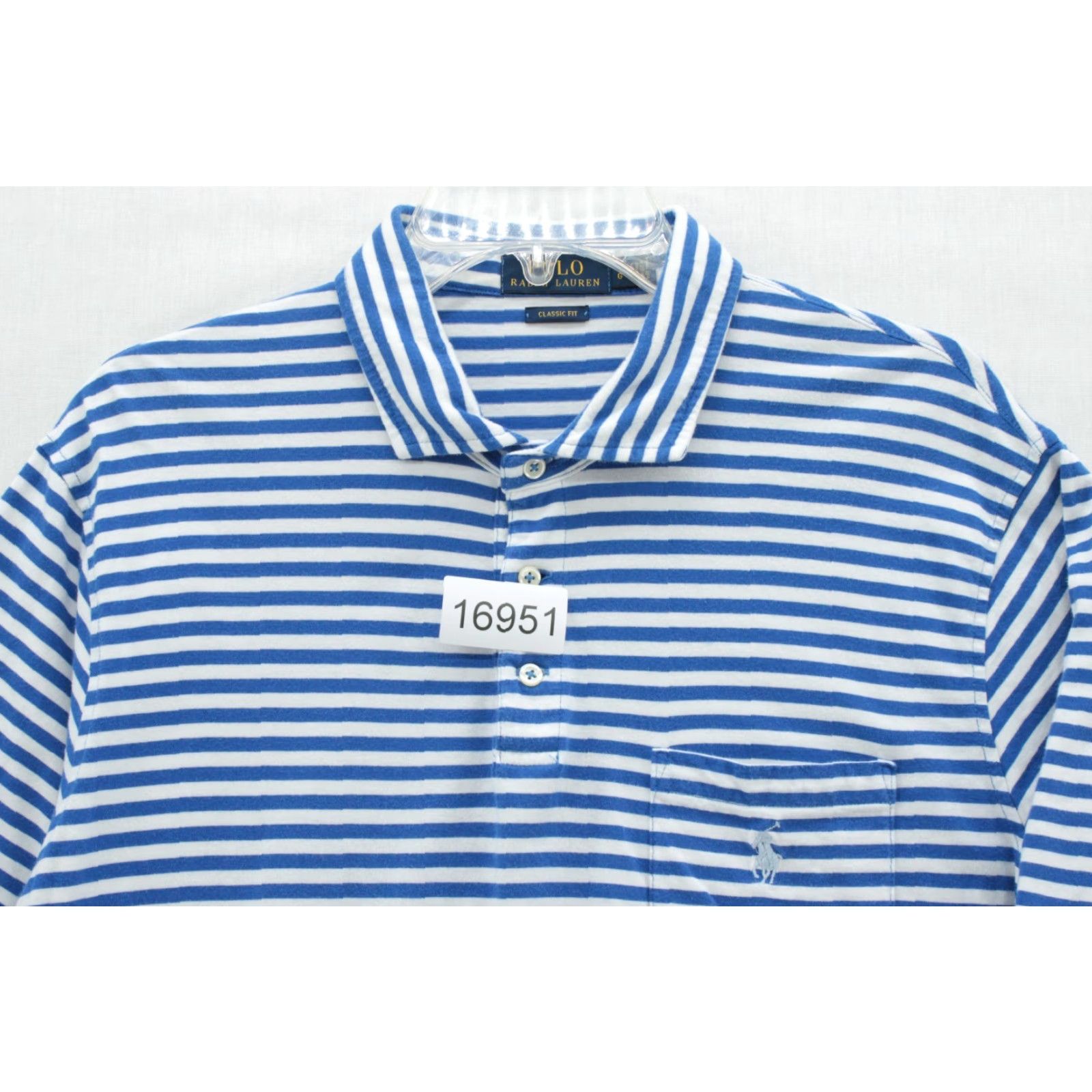 Polo Ralph Lauren Polo Ralph Lauren polo shirt Mens Large Blue White Striped Golf Preppy Stylish Shirt Size US L / EU 52-54 / 3 - 7 Thumbnail