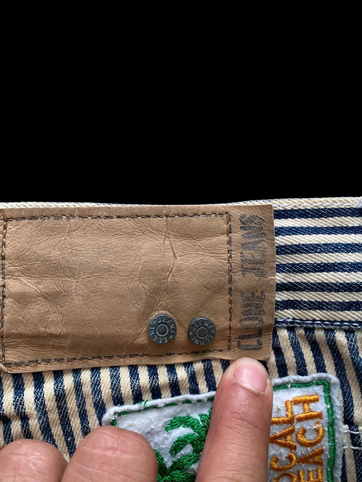 Hysteric Glamour × Japanese Brand × Vintage Vintage Clone jeans patchwork striped jail rare design Size US 32 / EU 48 - 9 Thumbnail