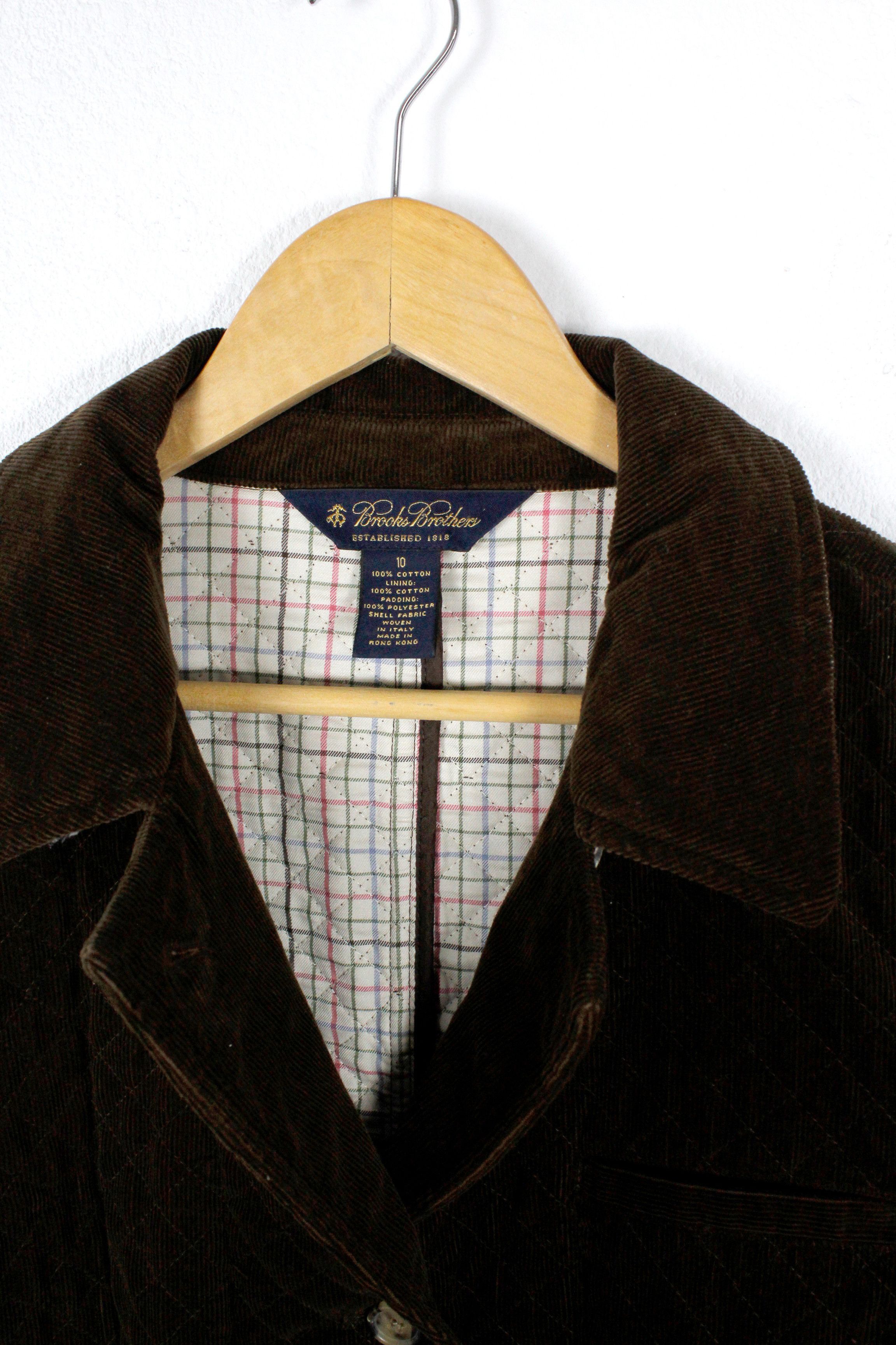 Brooks Brothers × Vintage Womens Brooks Brothers Brown Velvet Quilted Jacket Size L / US 10 / IT 46 - 3 Thumbnail