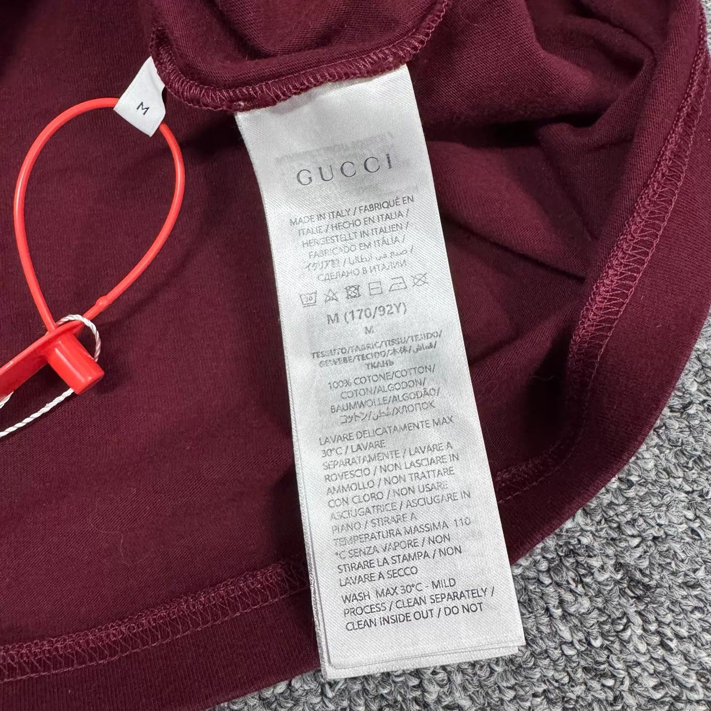 Gucci Gucci Wine Red Small Logo Short Sleeve T-Shirt M Unisex Size M / US 6-8 / IT 42-44 - 6 Thumbnail