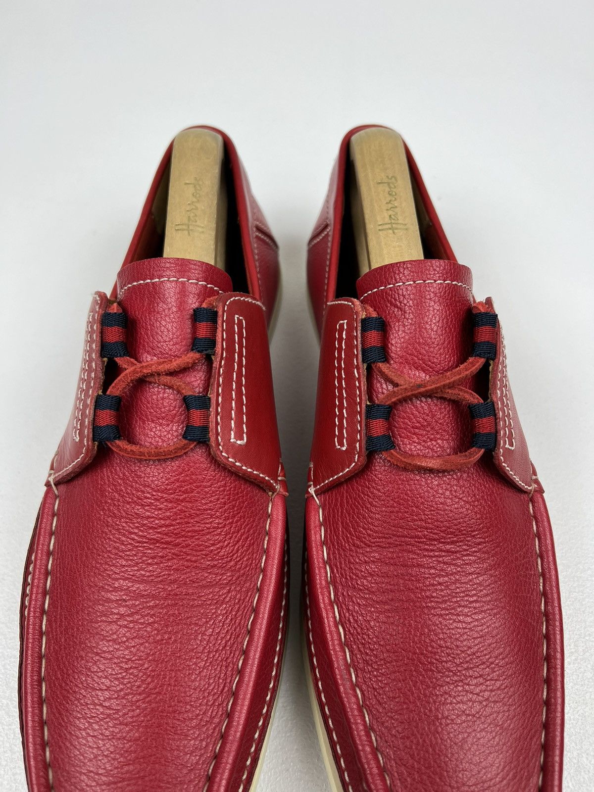 Gucci GUCCI Loafers Leather Shoes Lace Up Web Logo Red Men’s Size US 10 / EU 43 - 5 Thumbnail
