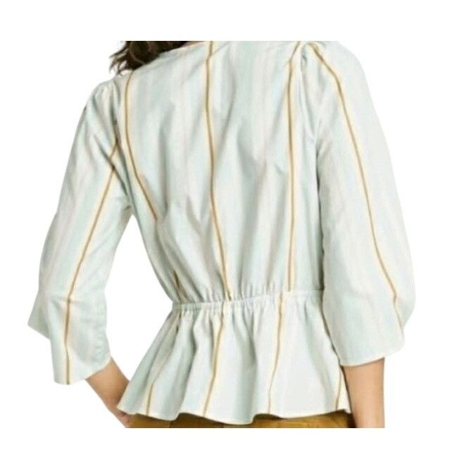 Other Women's Medium stripped Long Sleeve Wrap Top - a New Day MIn Size L / US 10 / IT 46 - 10 Thumbnail