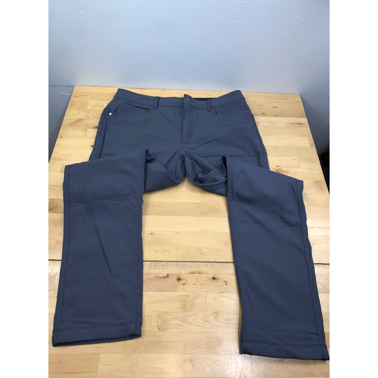 Vintage Western Rise Mens Pants Chino Casual Stretch 34x30 Gray 10172 Regular Inseam 30 Size US 34 / EU 50 - 2 Thumbnail