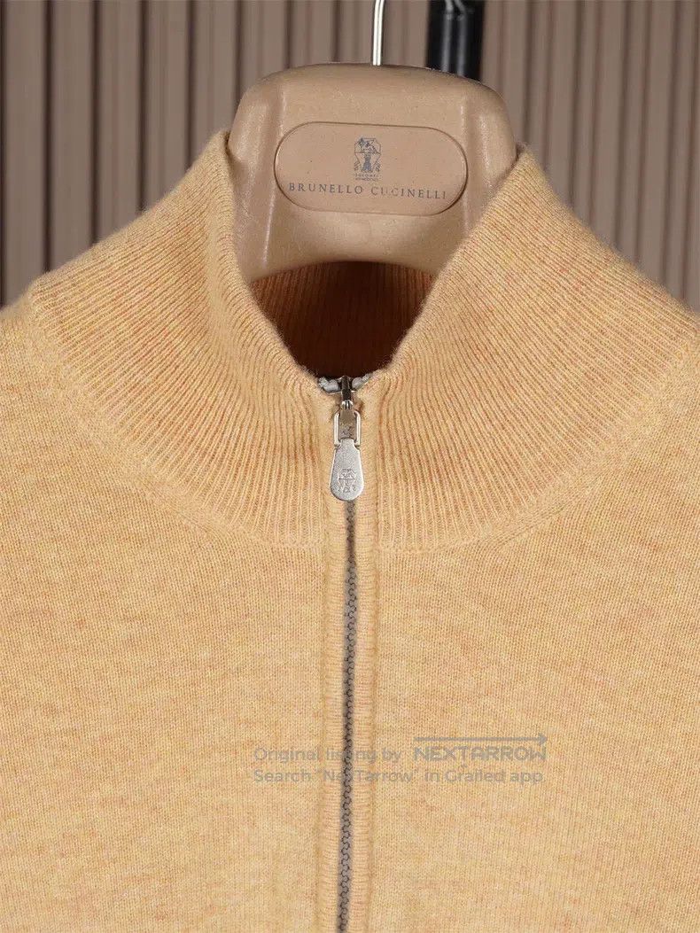 Brunello Cucinelli Brunello Cucinelli Men's Half-Zip Stand Collar Cashmere Sw Size US M / EU 48-50 / 2 - 4 Thumbnail
