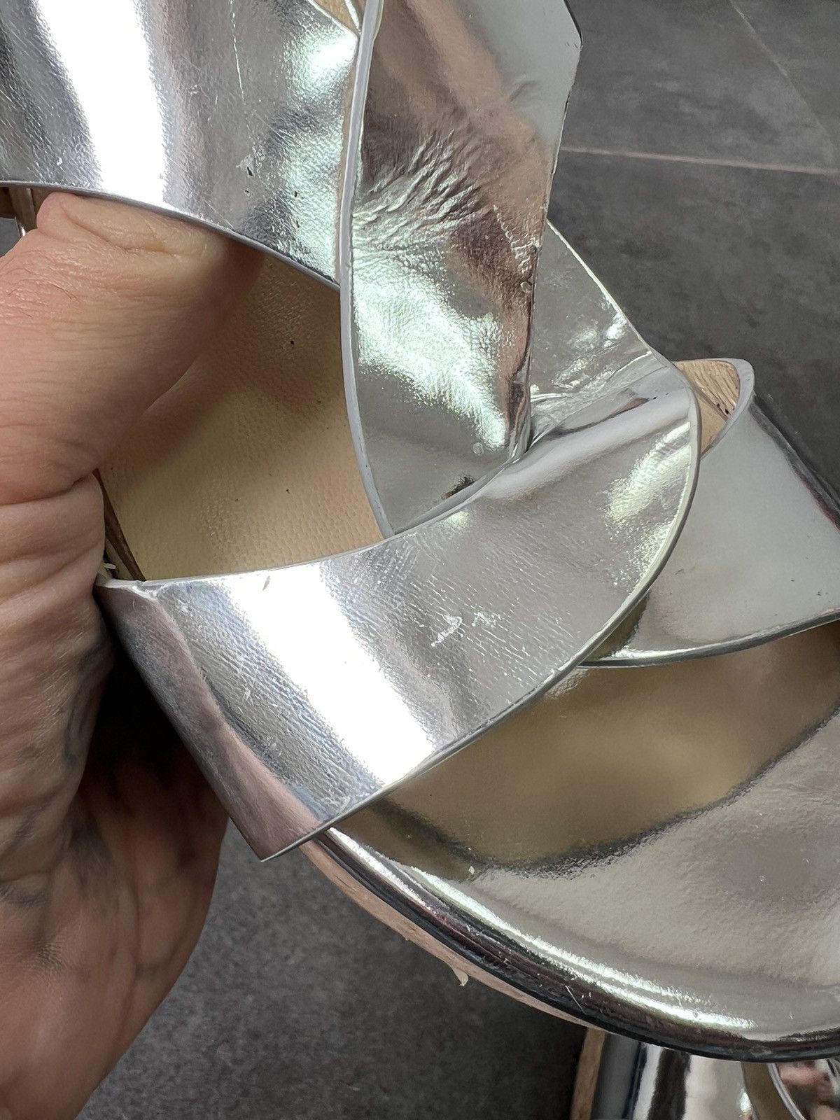 Designer × Jimmy Choo Jimmy Choo metallic mirrors Wedge Sandals Size US 9 / IT 39 - 3 Thumbnail