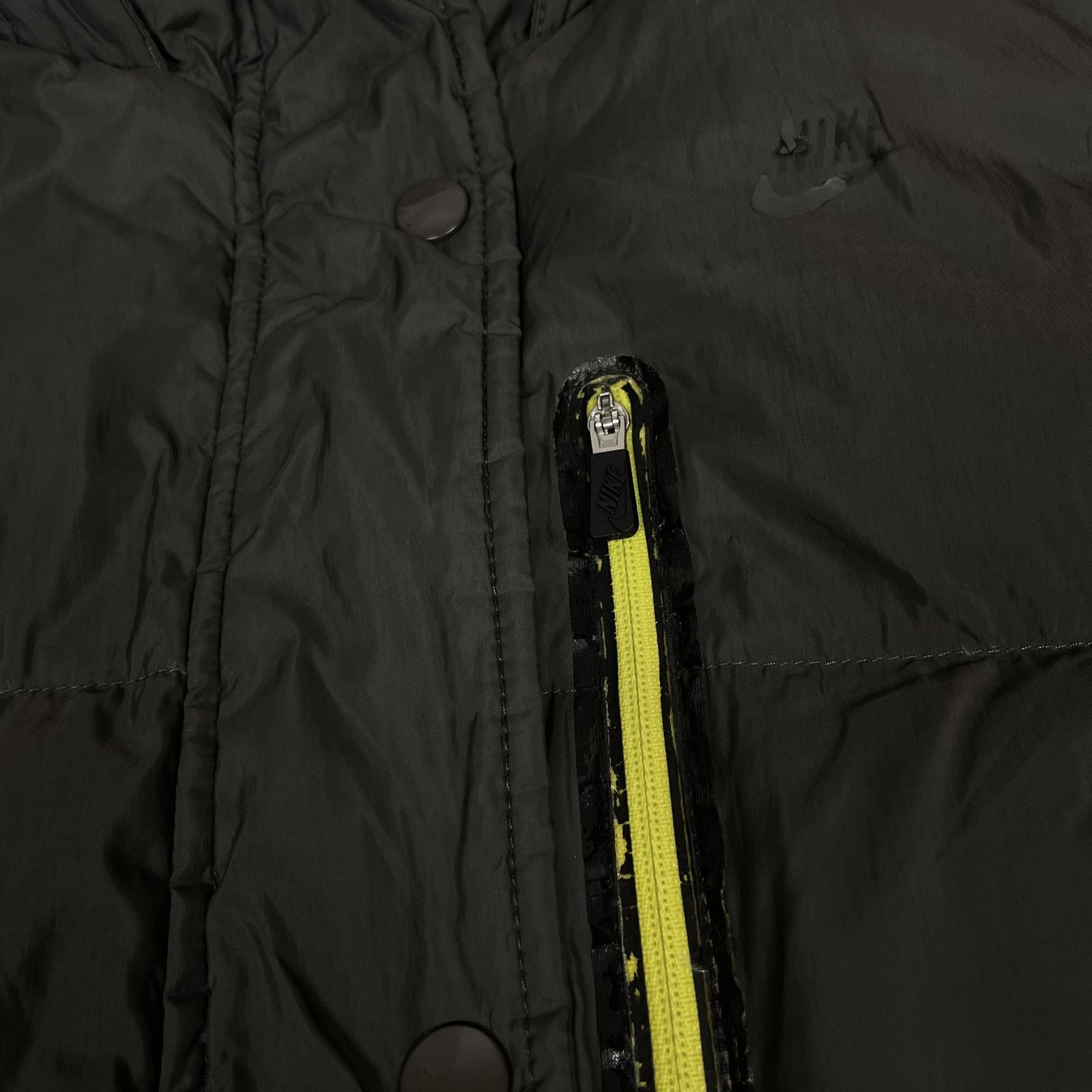 Nike × Vintage Nike Sportswear Women's Gray Hooded Full Zip Puffer Coat M Size M / US 6-8 / IT 42-44 - 5 Thumbnail