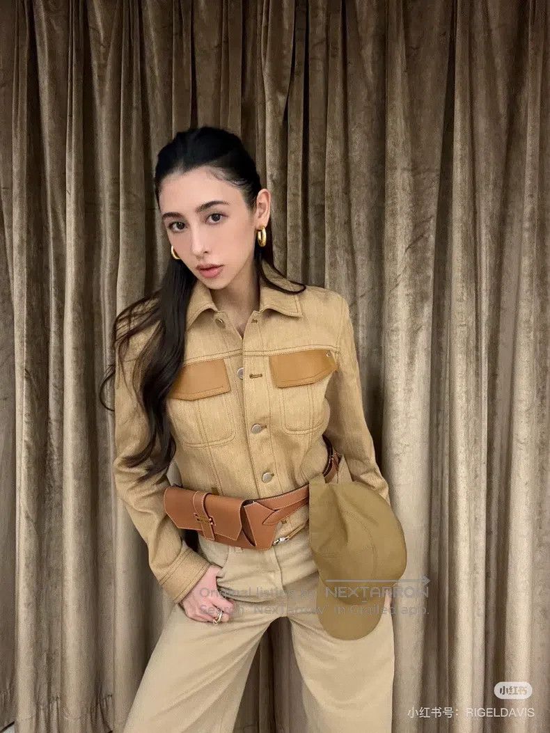 Hermes Hermes Khaki Canvas and Leather Patch Short Jacket Spring/ Size XS / US 0-2 / IT 36-38 - 3 Thumbnail