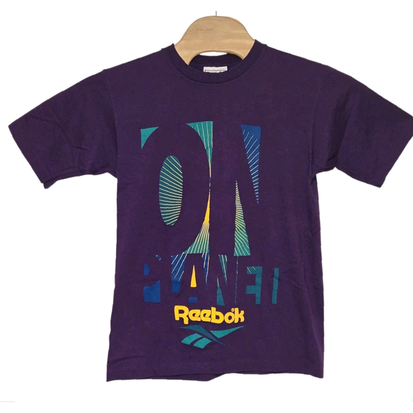 Reebok VINTAGE Reebok Shirt Mens Medium Purple Single Stitch Tee 90s Logo Graphic Crew Neck Short Sleeve Cotton Size US M / EU 48-50 / 2 - 2 Thumbnail