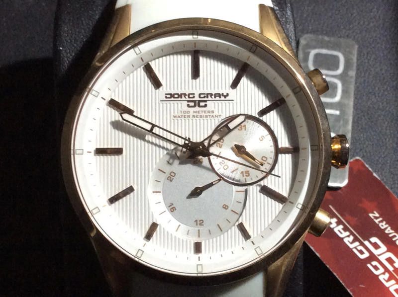 Designer Jorg Gray Men's Quartz Watch with Natural Leather Strap Size ONE SIZE - 11 Thumbnail