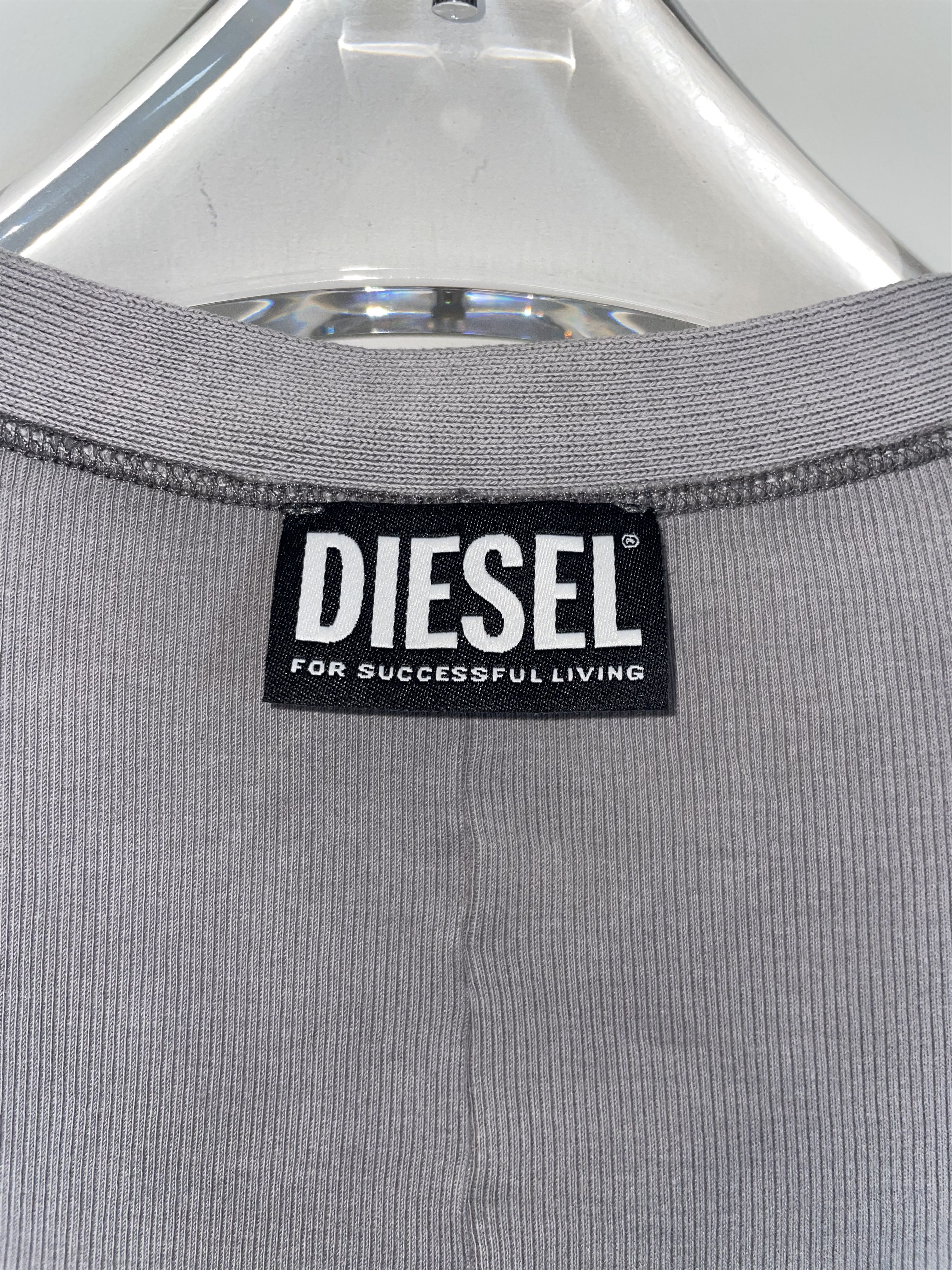 Diesel Glenn Martens | Grey Long Sleeve Button Cropped Top | XSmall Size XS / US 0-2 / IT 36-38 - 3 Thumbnail