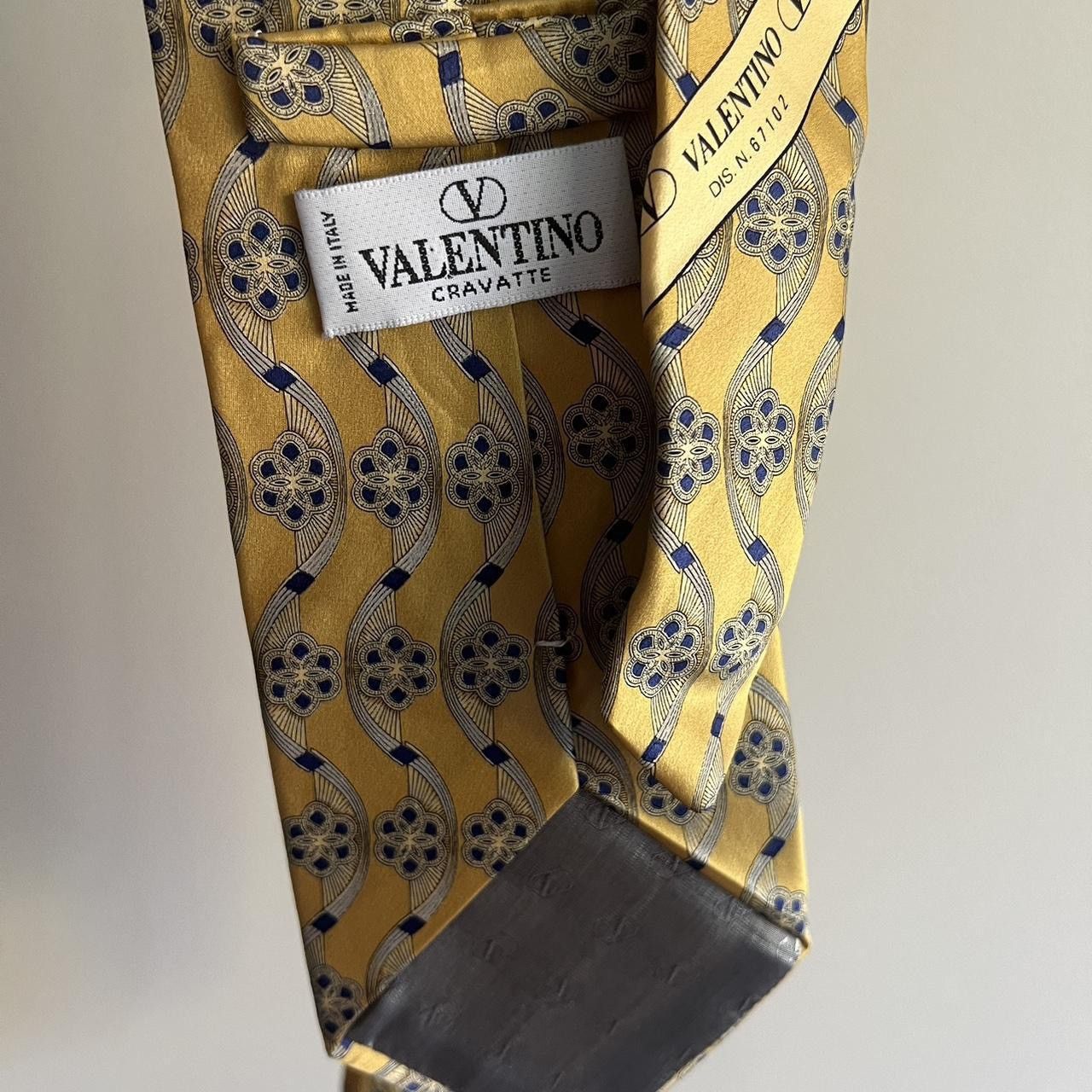 Valentino × Vintage Valentino Gold Necktie Size ONE SIZE - 4 Thumbnail