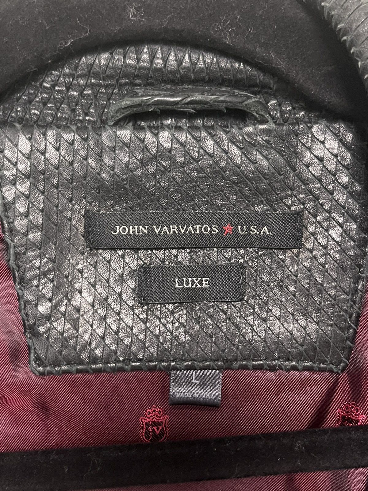 John Varvatos Scaled Leather Biker Jacket Size large Size US L / EU 52-54 / 3 - 6 Thumbnail