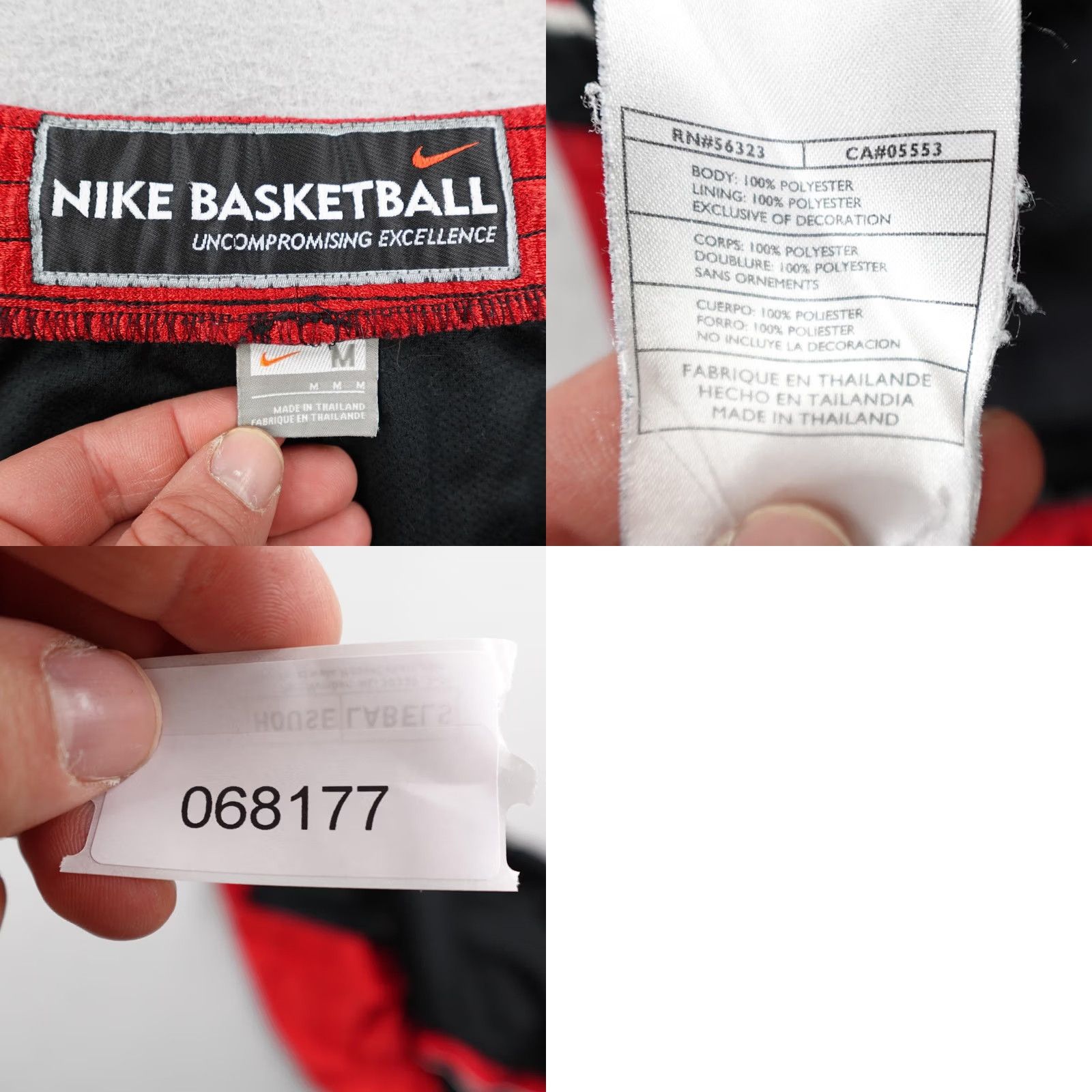 Nike VINTAGE Nike Shorts Mens Medium Black Red Basketball Gym Swoosh Y2K Size US 31 - 8 Thumbnail