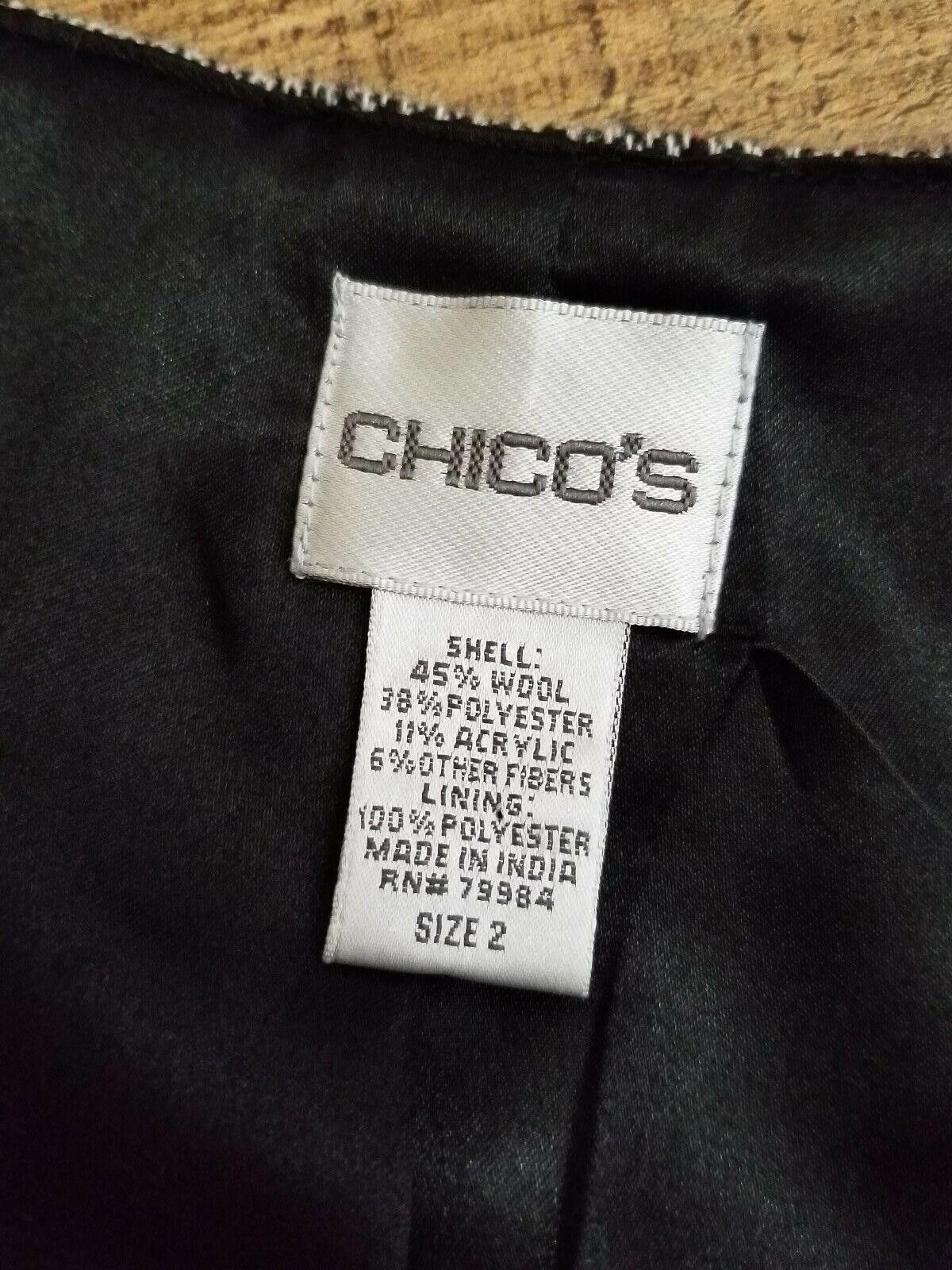 Chicos Chicos Vest Size 2 Wool Blend Embellished Open Front Career Size L / US 10 / IT 46 - 5 Thumbnail