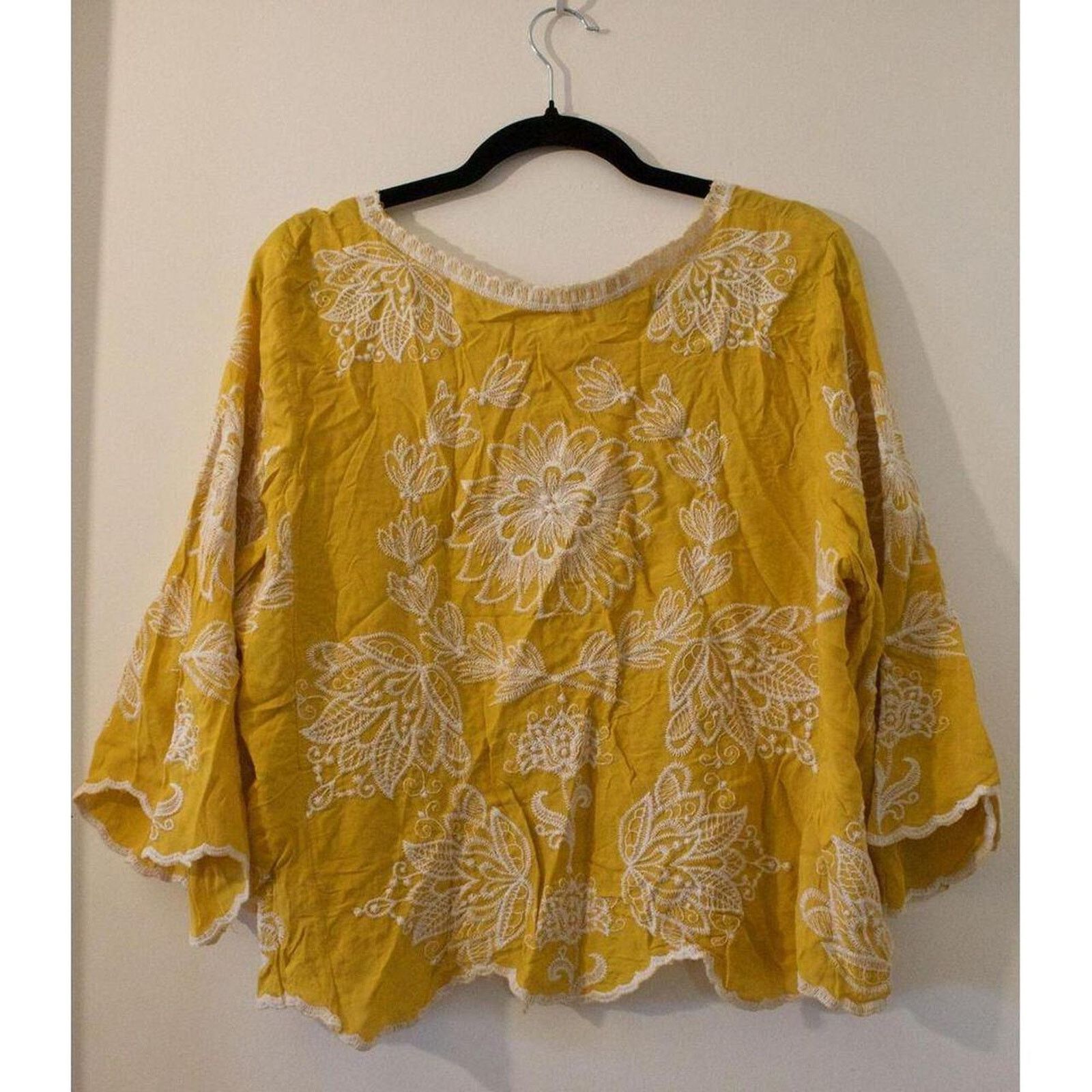 The Unbranded Brand Solitaire womens yellow embroidered Size XL / US 12-14 / IT 48-50 - 2 Thumbnail