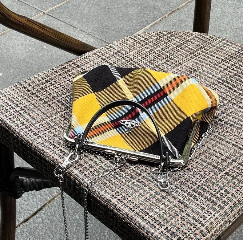 Vivienne Westwood Vivienne Westwood size os Yellow Plaid Canvas with Chain St Size ONE SIZE - 7 Thumbnail