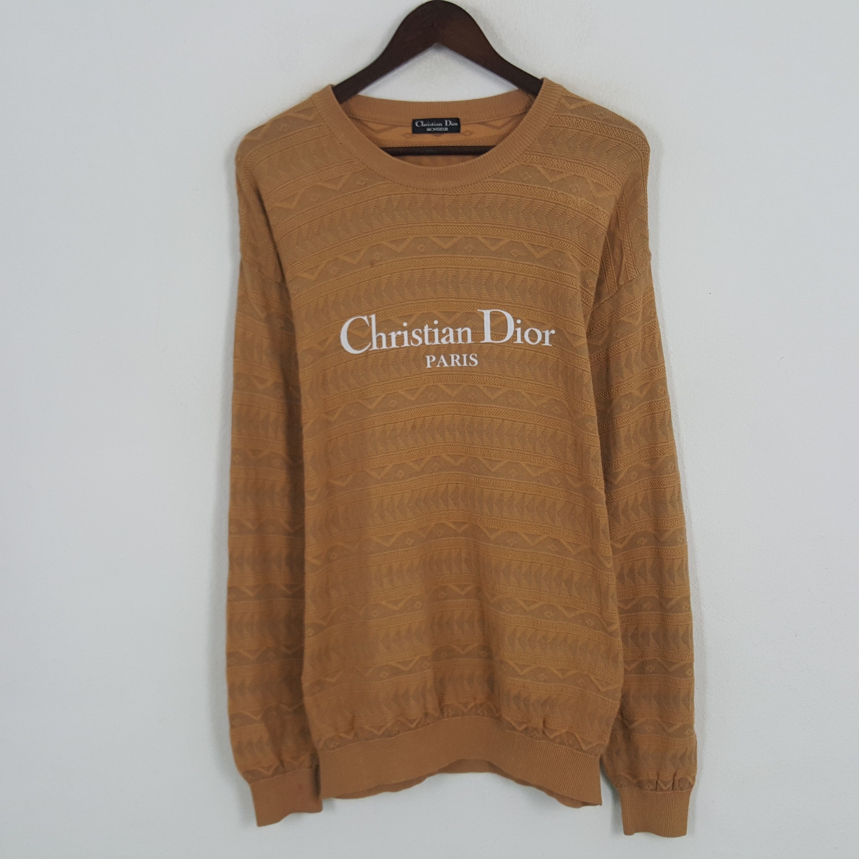 Christian Dior Monsieur × Vintage Vintage Christian Dior Custom Art Logo Knitwear Sweatshirt Size US L / EU 52-54 / 3 - 1 Thumbnail